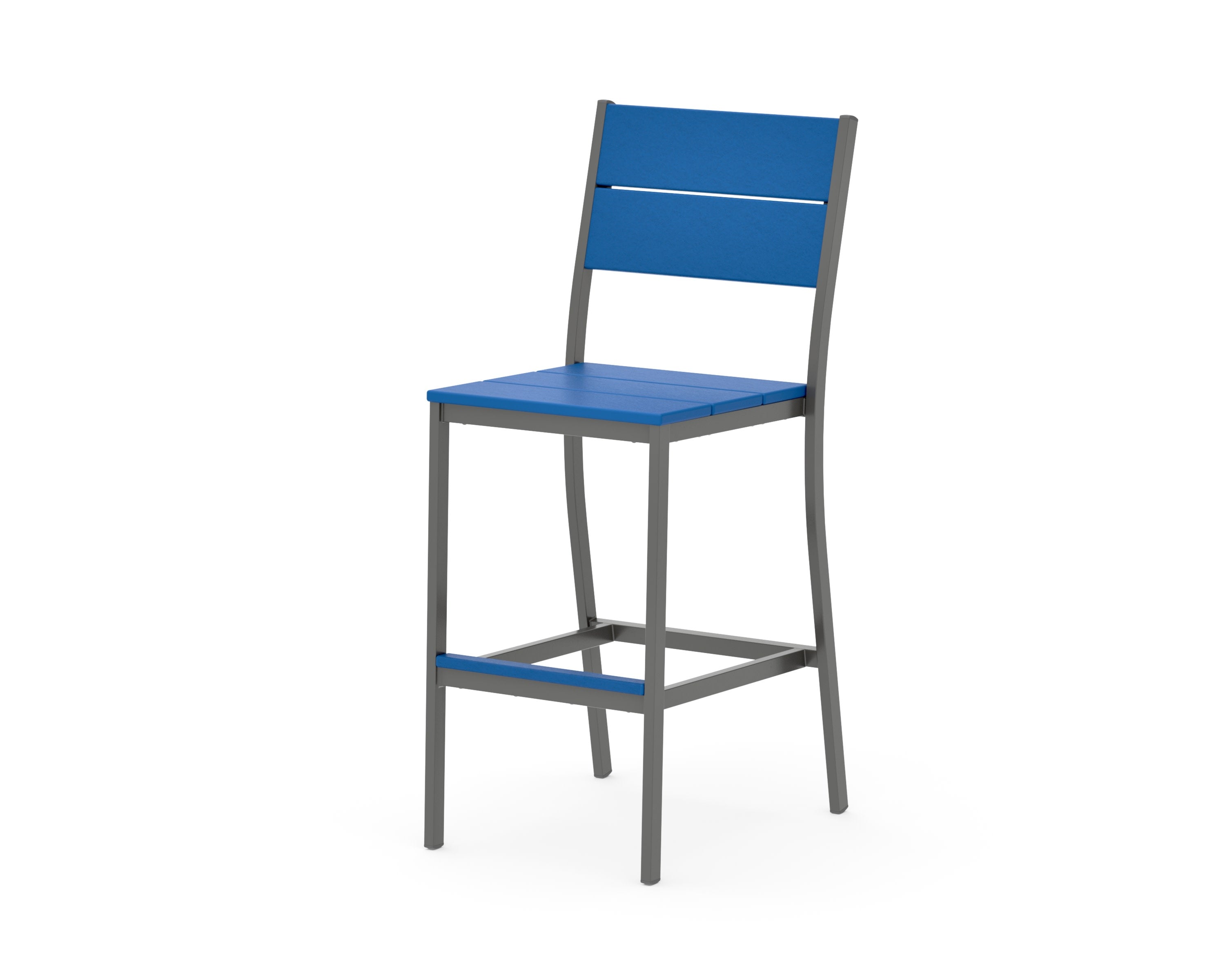 Main Street Bar Side Chair in Charcoal / Pacific Blue