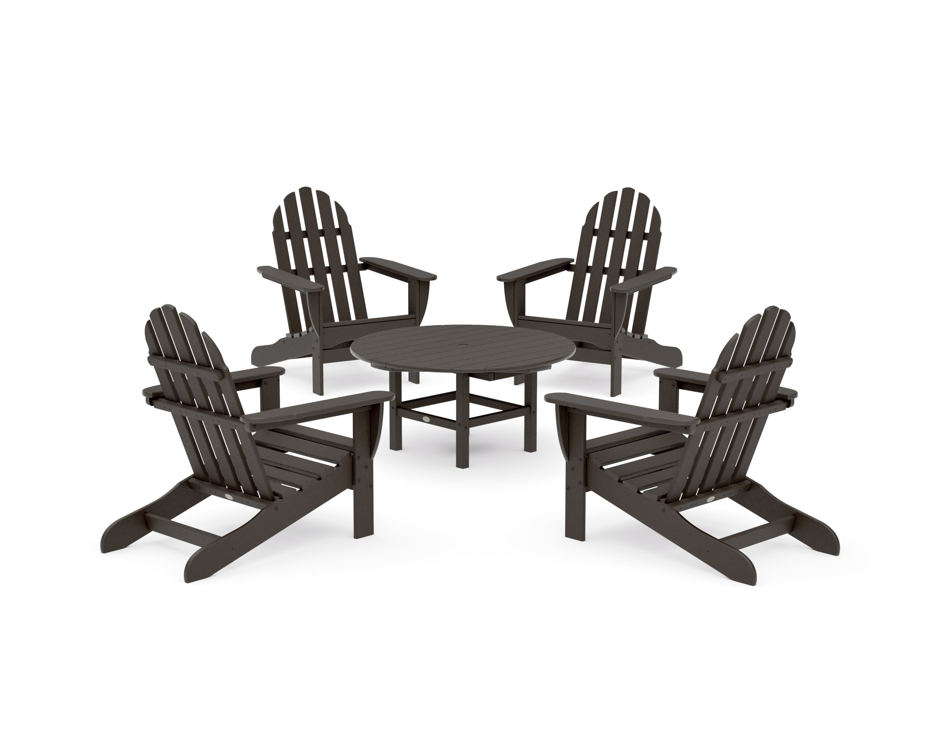 Classic Adirondack 5-Piece Conversation Set in Vintage Coffee