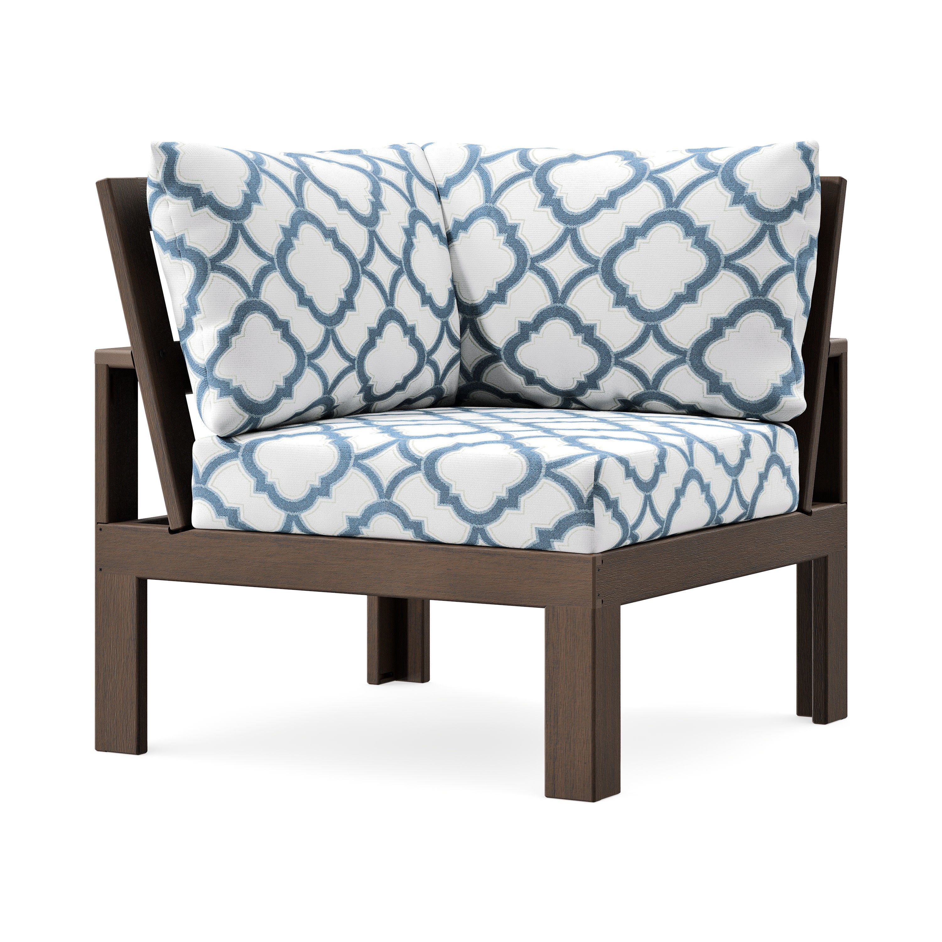 Modular Corner Chair in Kona / Trellis Sky Blue