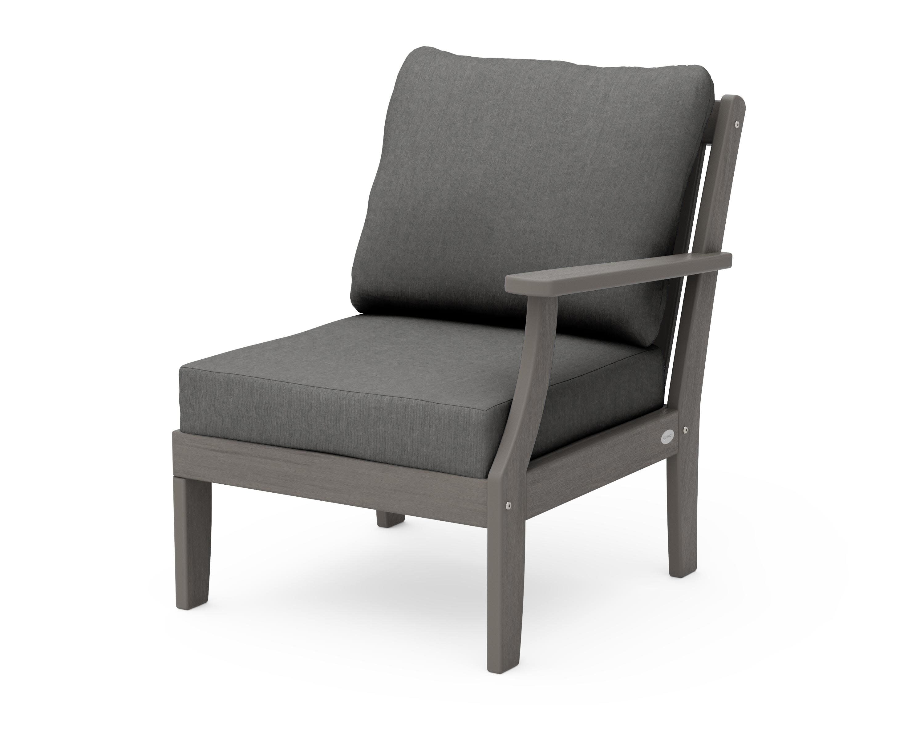Braxton Modular Right Arm Chair in Driftwood / Spectrum Carbon