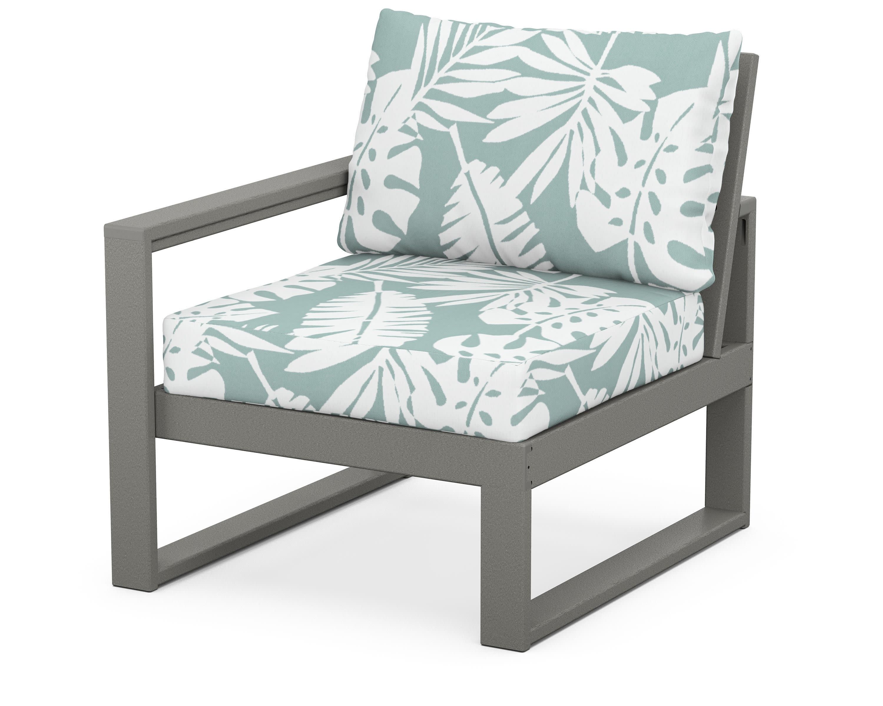 EDGE Modular Left Arm Chair in Slate Grey / Leaf Glacier Spa