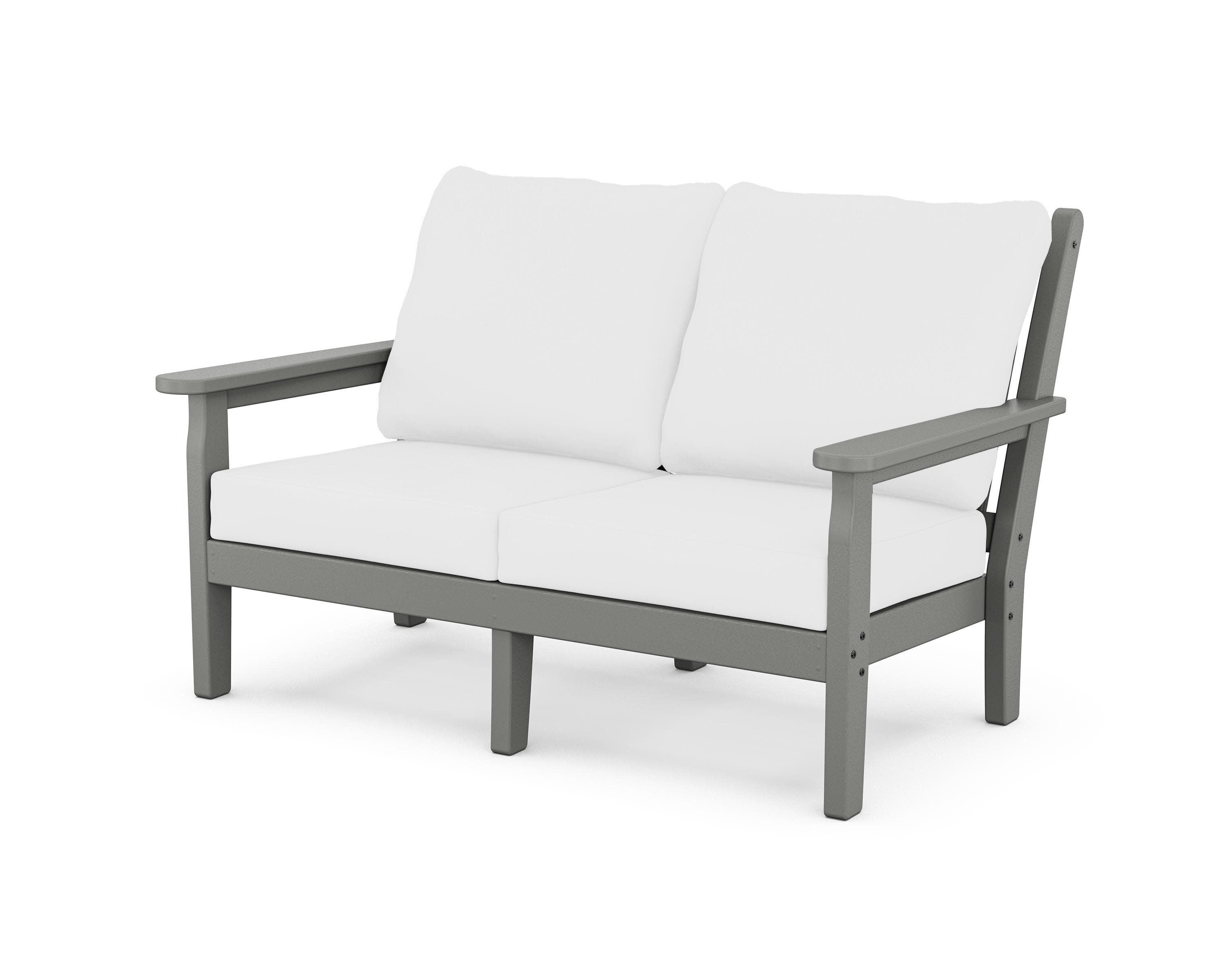 Chippendale Deep Seating Loveseat in Slate Grey / Natural