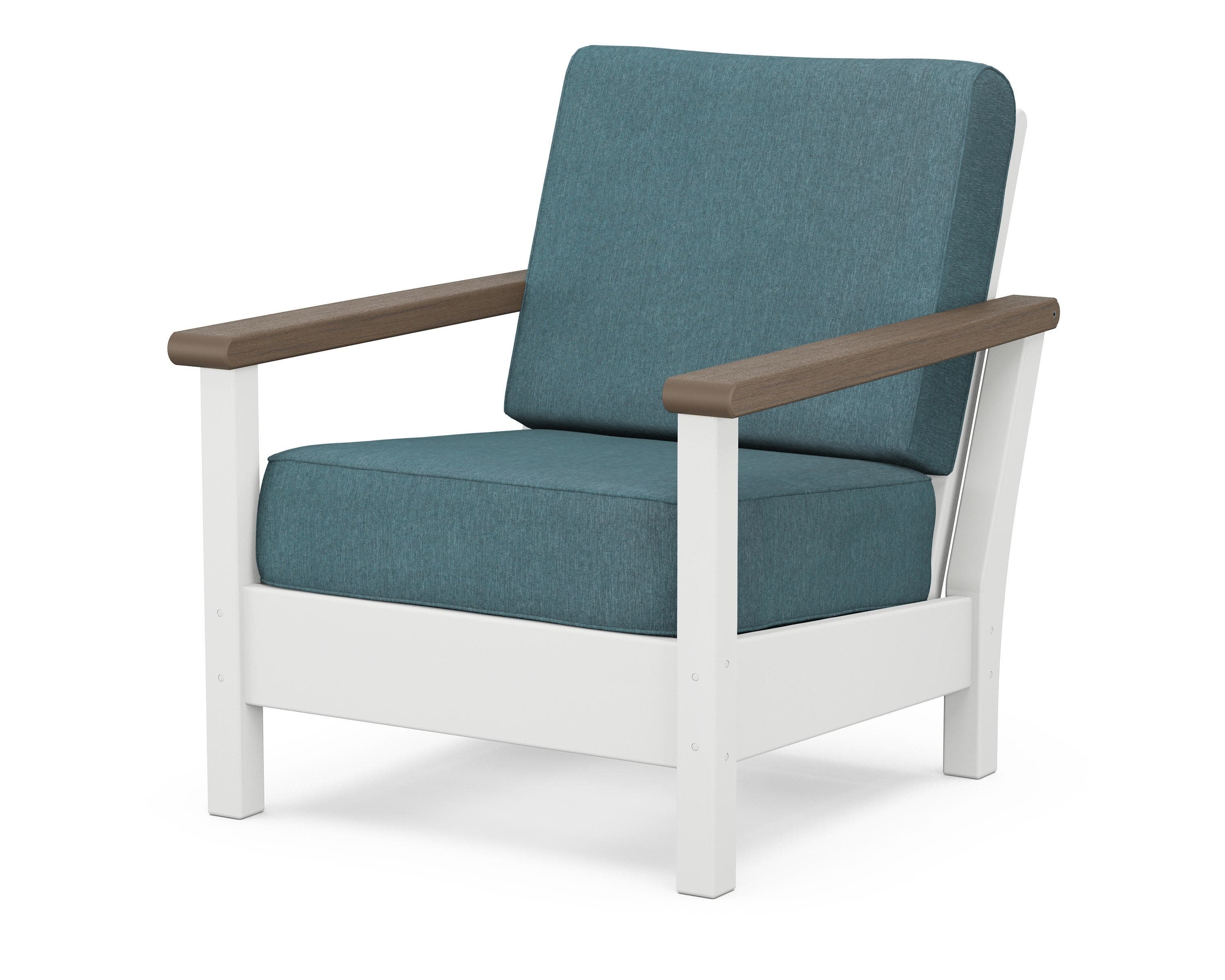 Harbour Deep Seating Chair in White / Kona / Ocean Teal