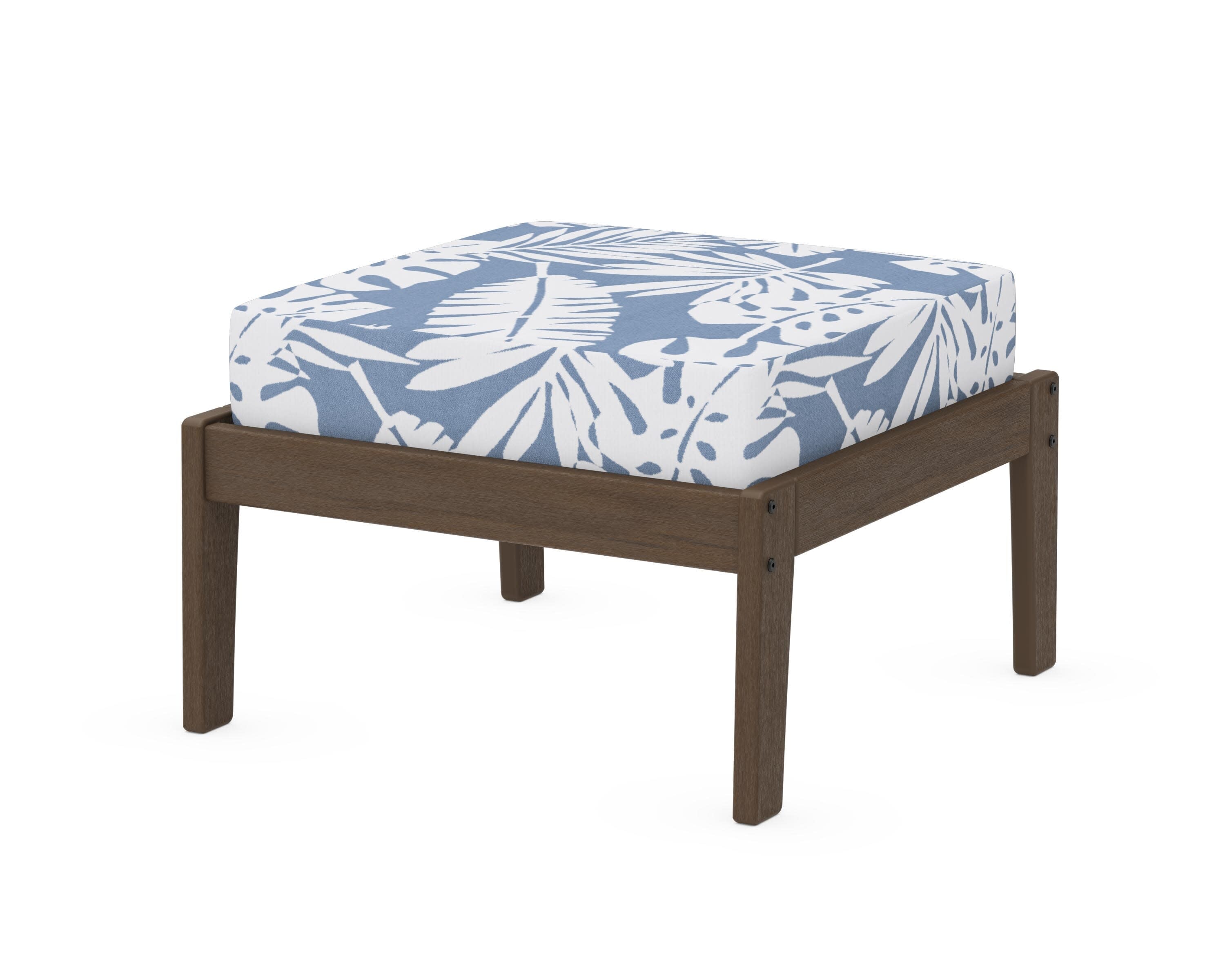 Deep Seating Ottoman in Kona / Leaf Sky Blue
