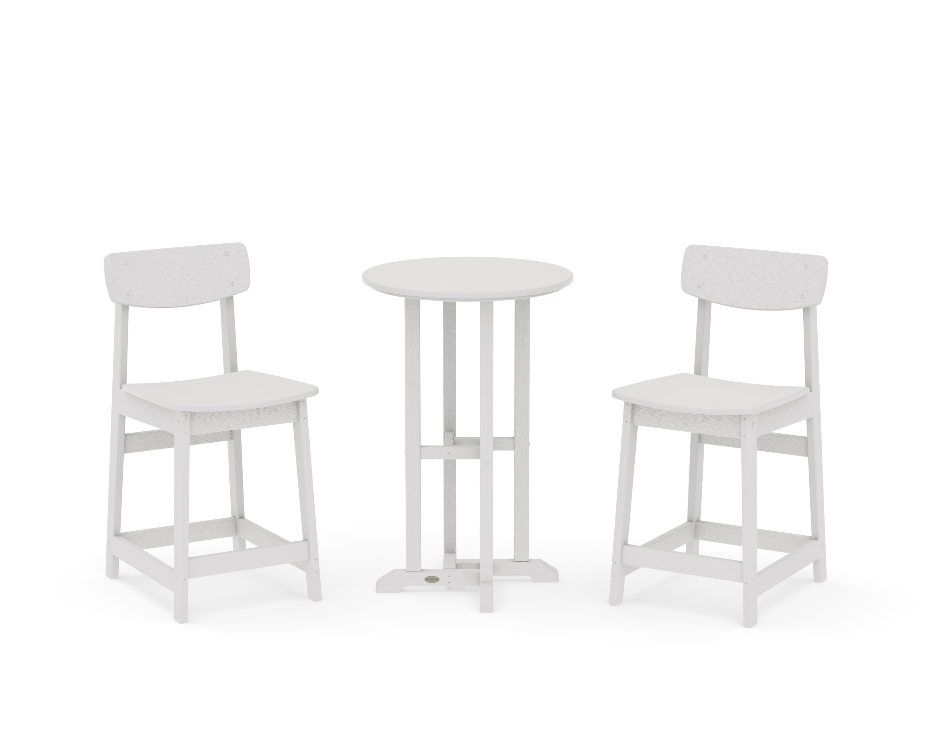Modern Studio Urban Chair 3-Piece Bistro Counter Set in Vintage White