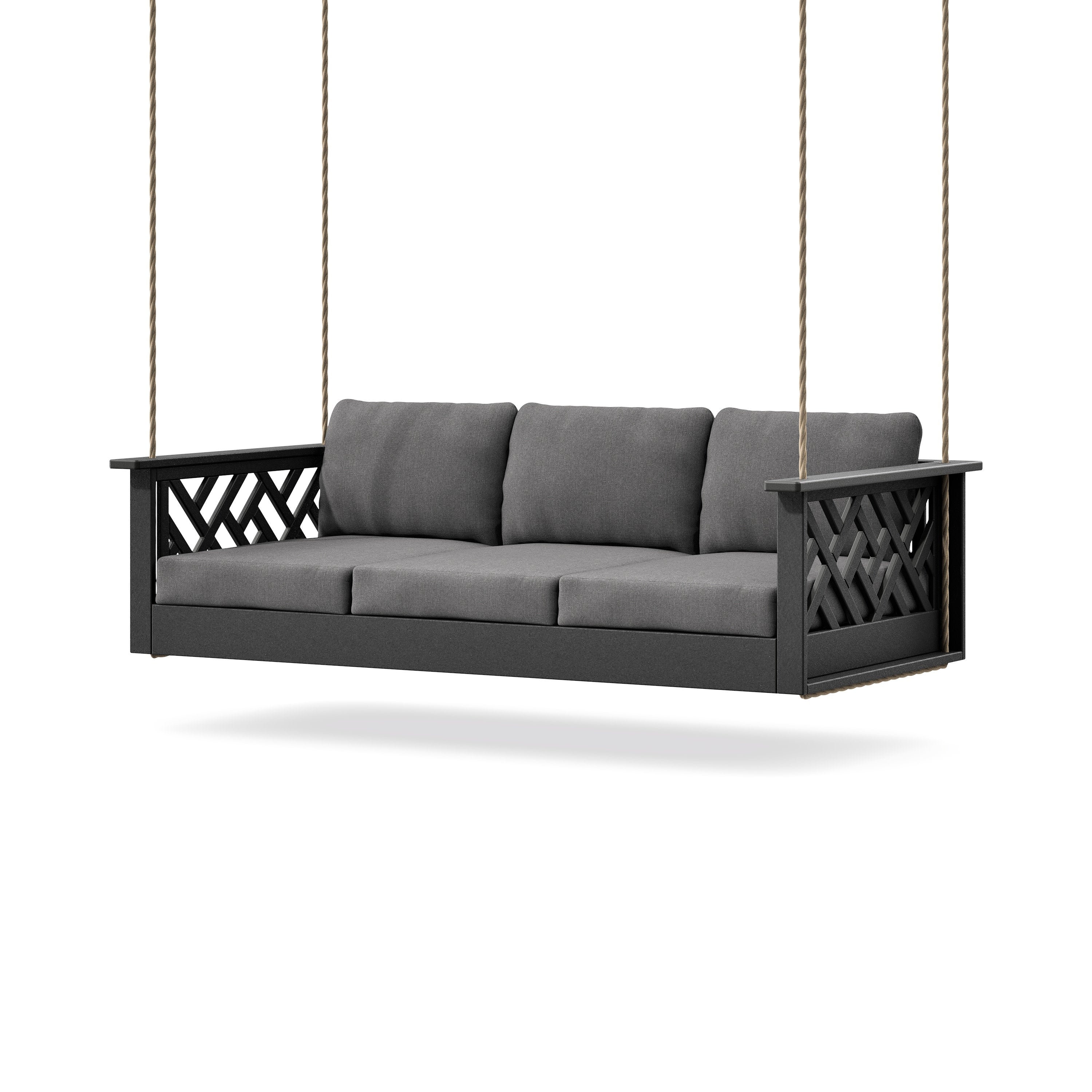 Chippendale Daybed Swing in Black / Ash Charcoal