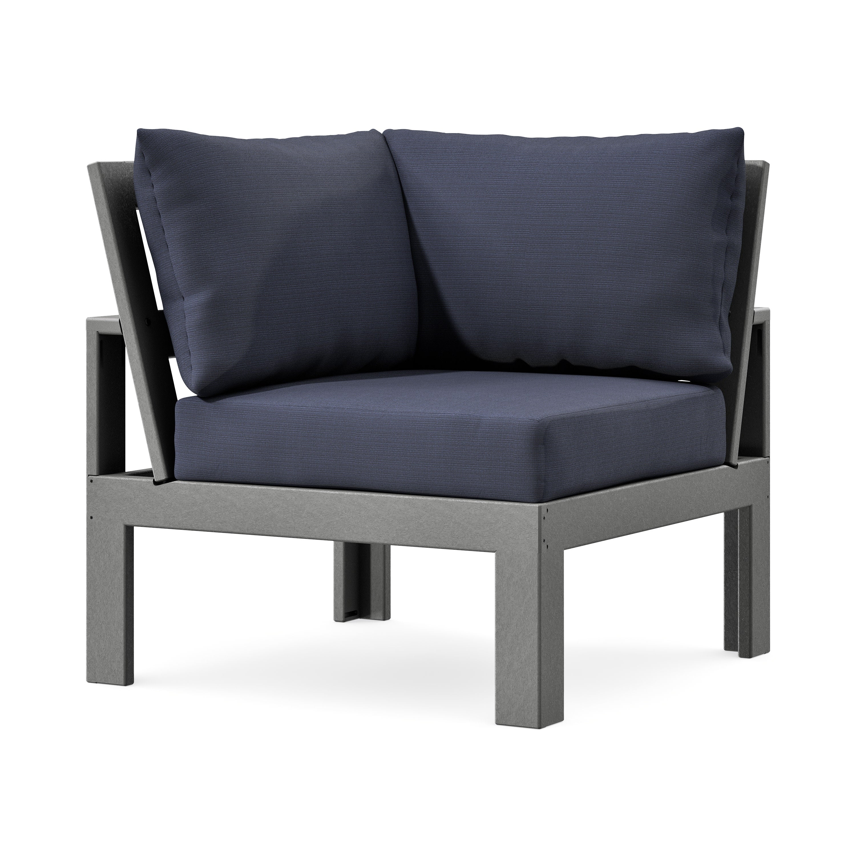 Modular Corner Chair in Slate Grey / Navy Linen