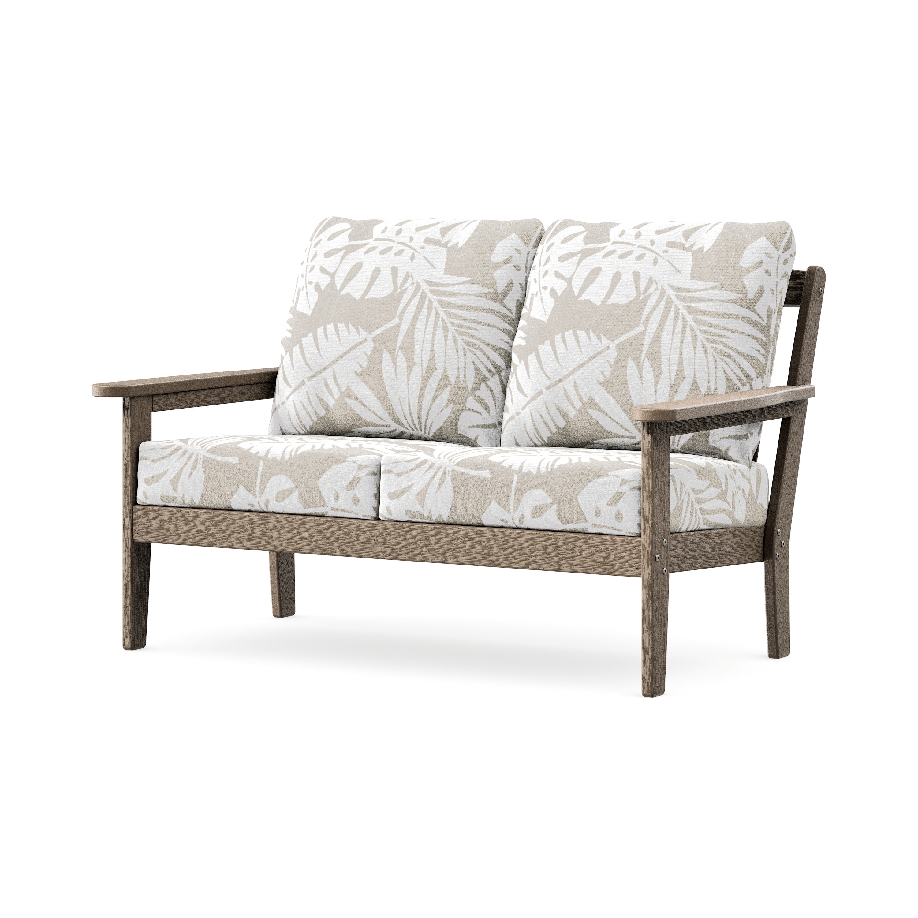 Cottage Deep Seating Loveseat in Vintage Sahara / Leaf Dune Burlap