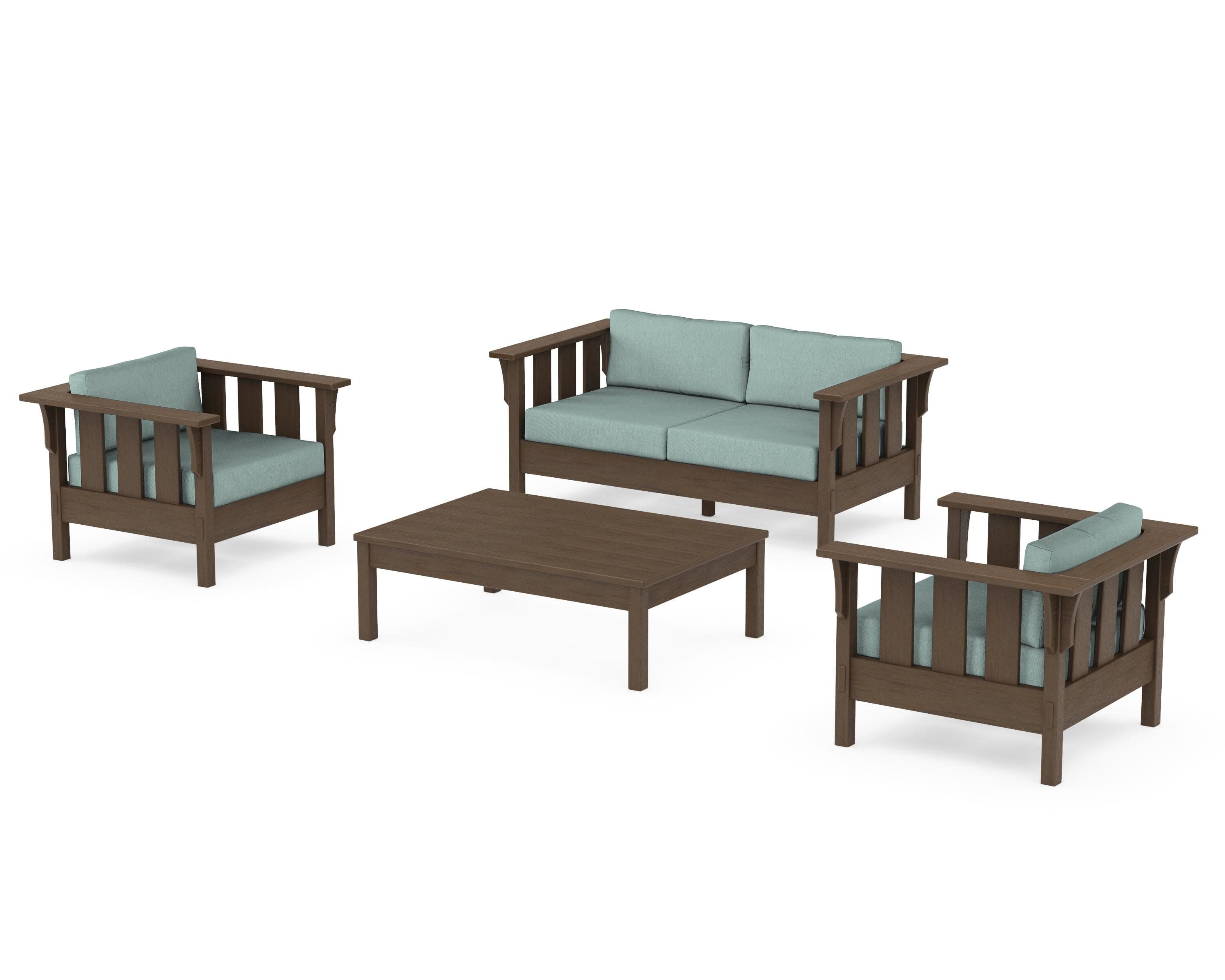 Acadia 4-Piece Deep Seating Set with Loveseat in Kona / Glacier Spa