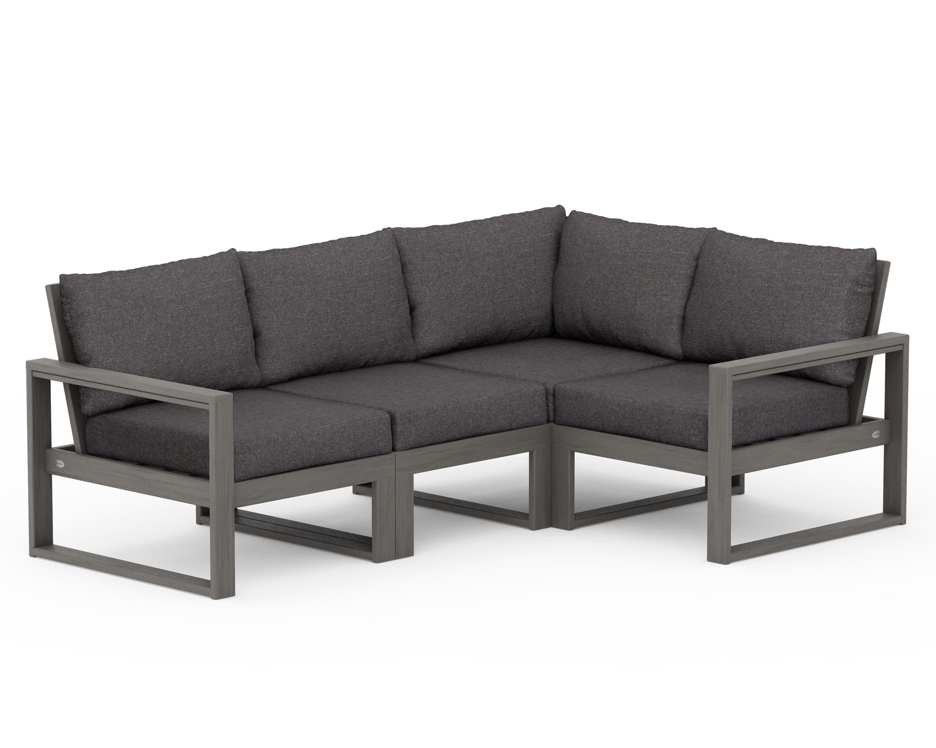EDGE 4-Piece Modular Deep Seating Set in Driftwood / Ash Charcoal
