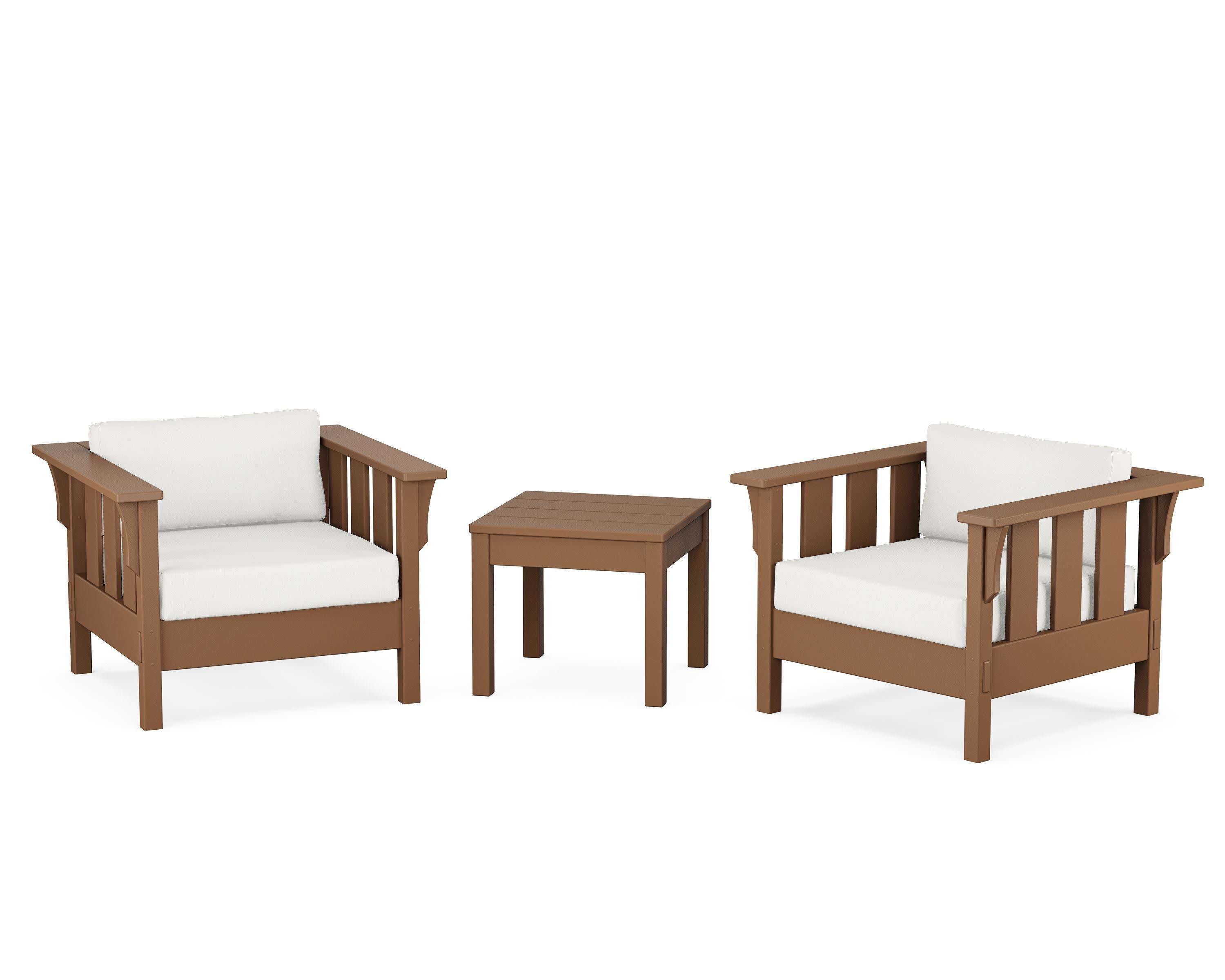 Acadia 3-Piece Deep Seating Set in Teak / Natural Linen