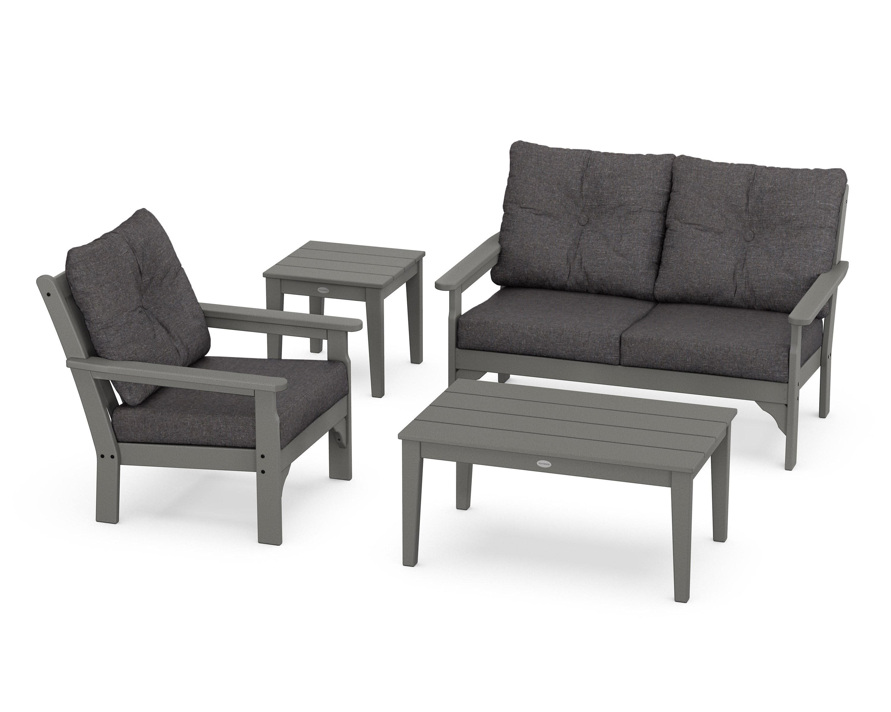 Vineyard 4-Piece Deep Seating Set in Slate Grey / Ash Charcoal