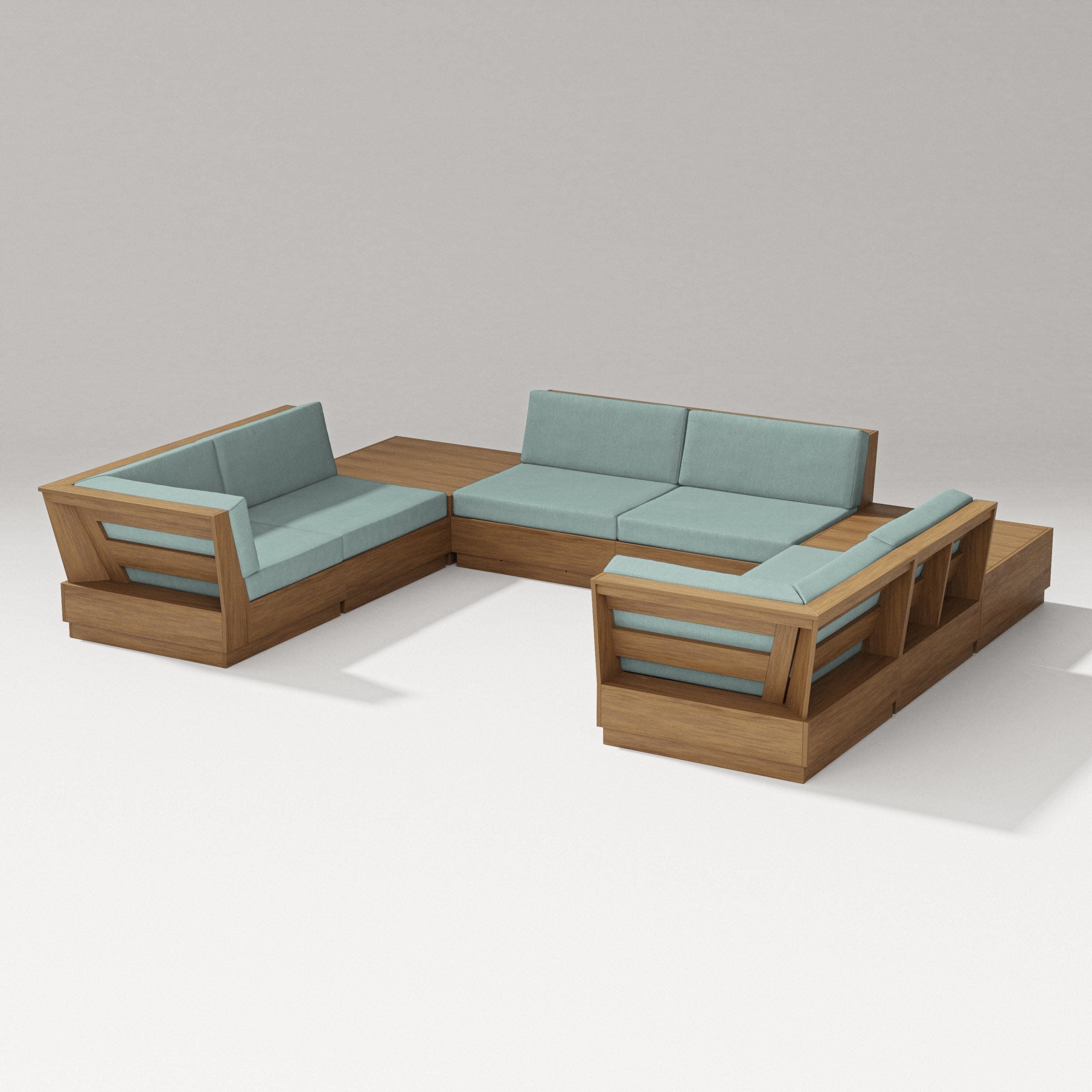 Elevate 8-Piece U-Shaped Sectional in Natural / Glacier Spa