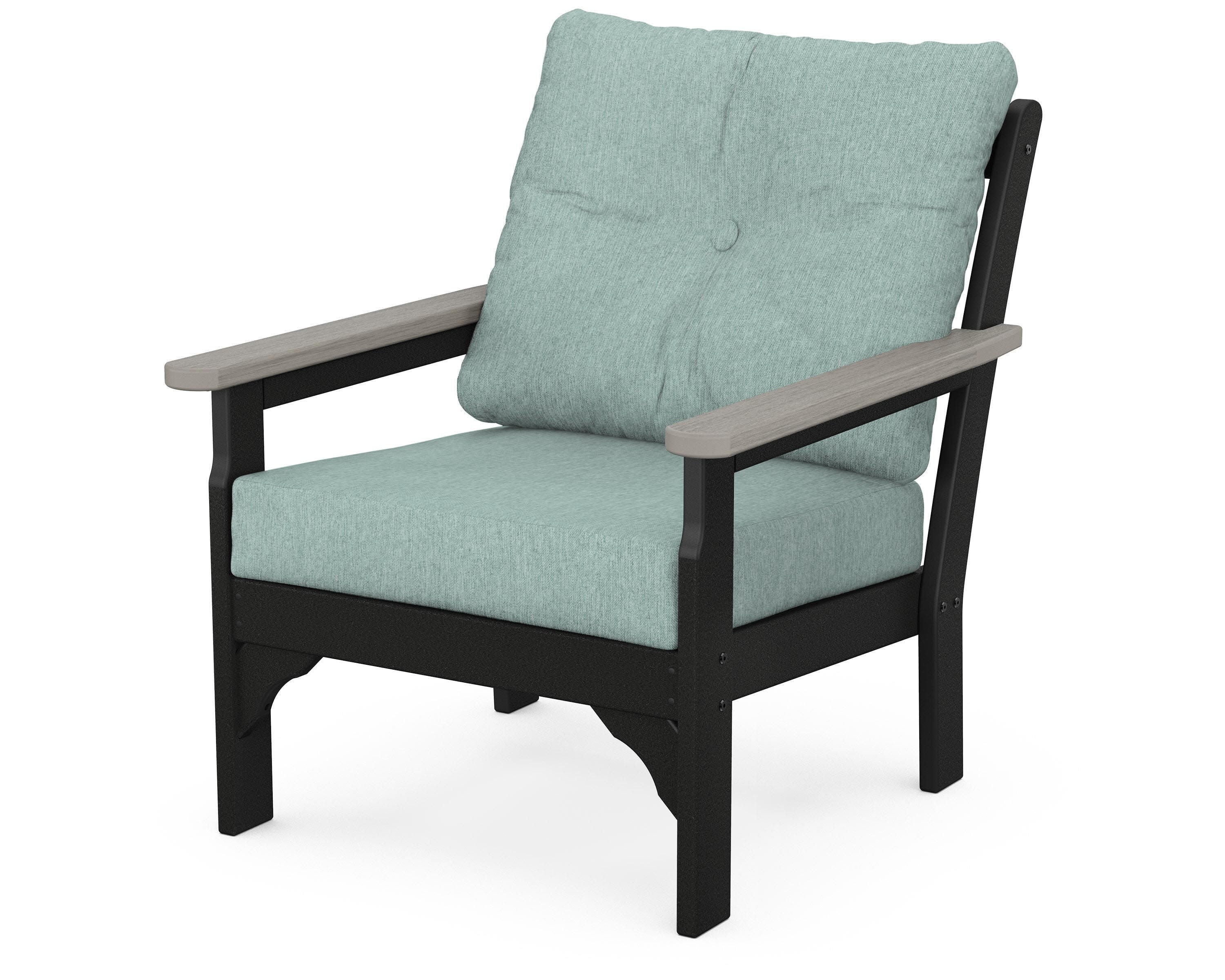 Vineyard Deep Seating Chair in Black / Driftwood / Glacier Spa