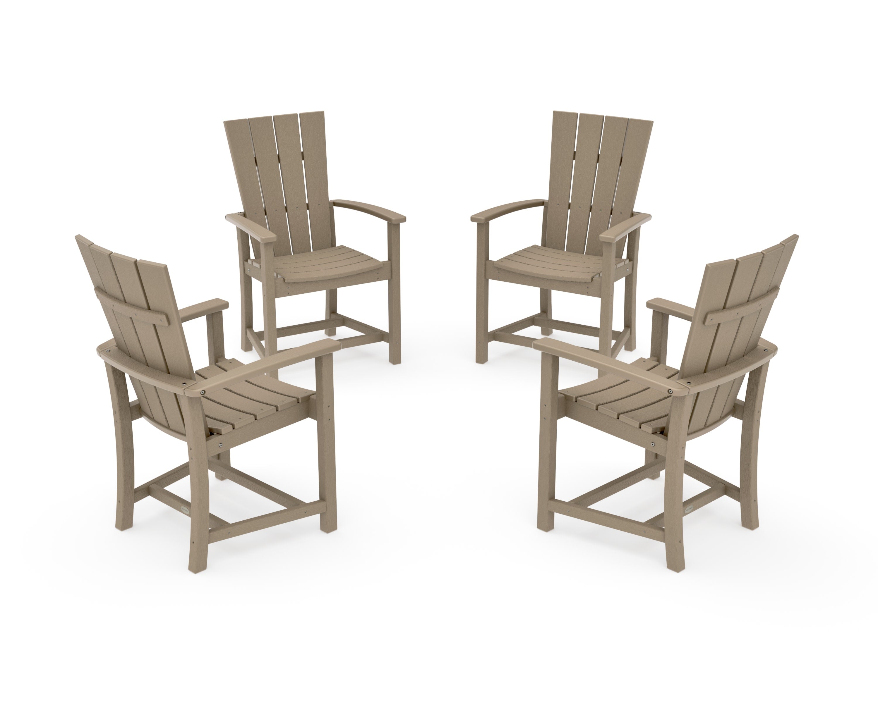 Quattro 4-Piece Upright Adirondack Conversation Set in Vintage Sahara