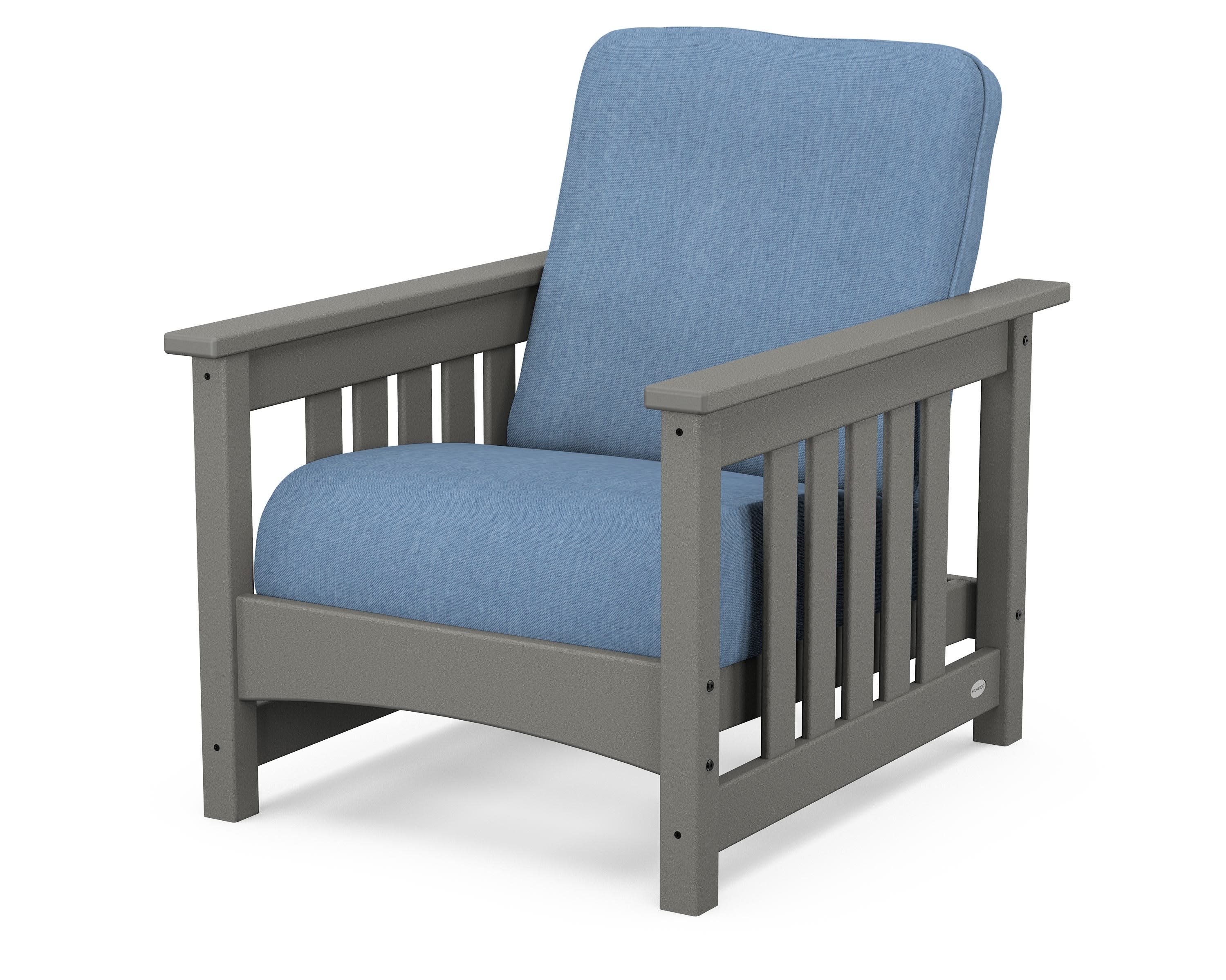Club Mission Chair in Slate Grey / Sky Blue