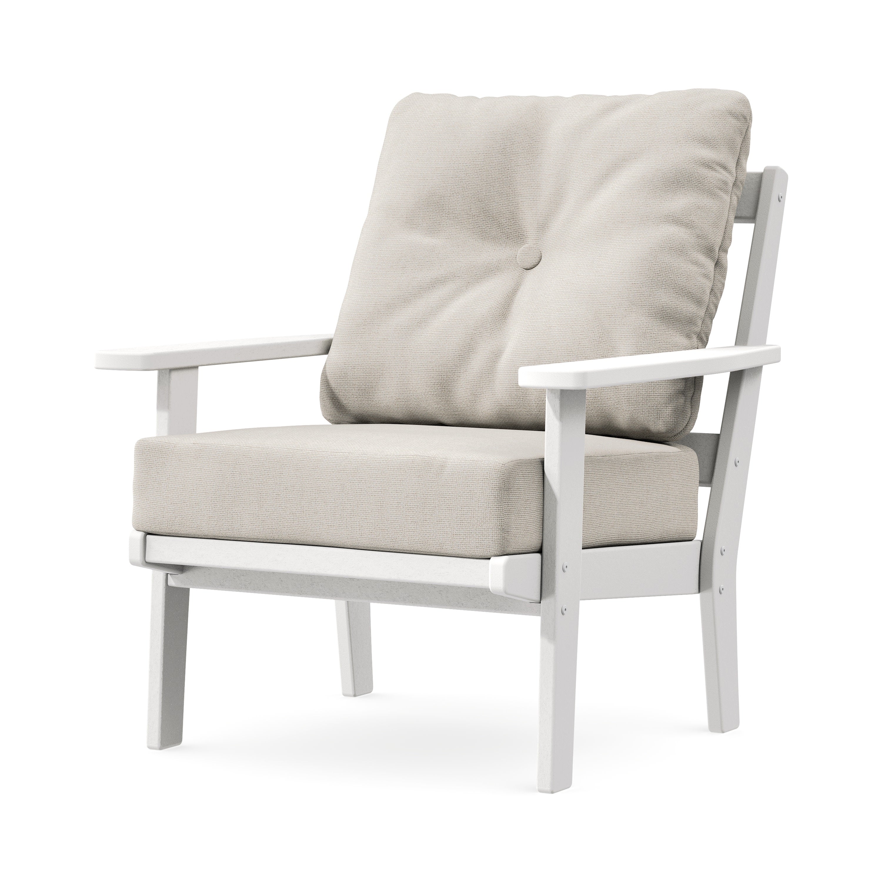 Prairie Deep Seating Chair in White / Dune Burlap