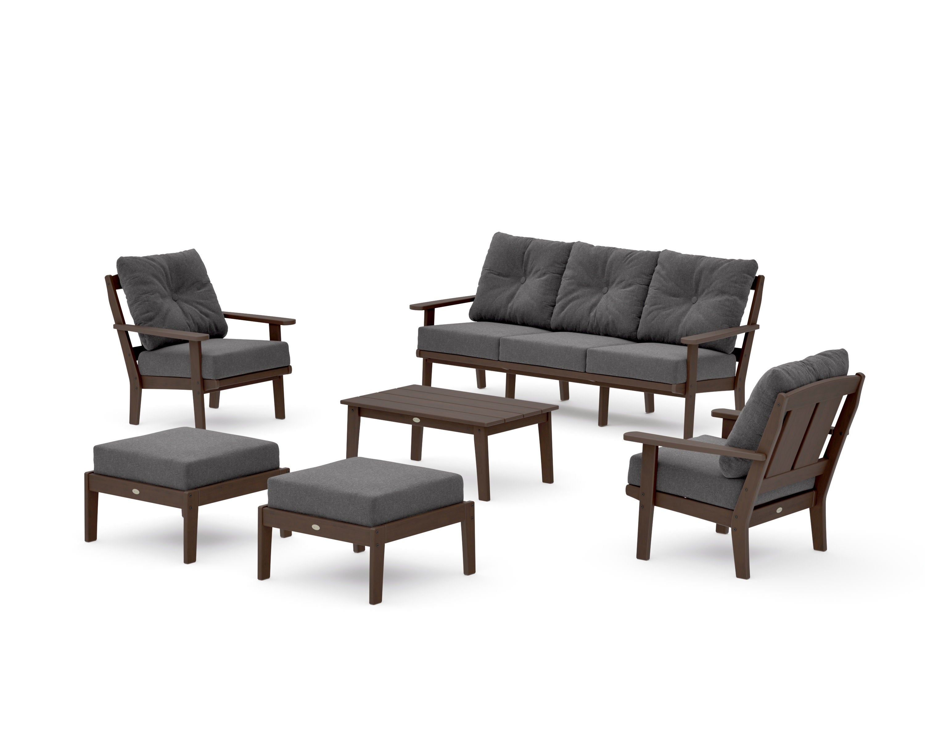 Mission 6-Piece Lounge Sofa Set in Kona / Ash Charcoal