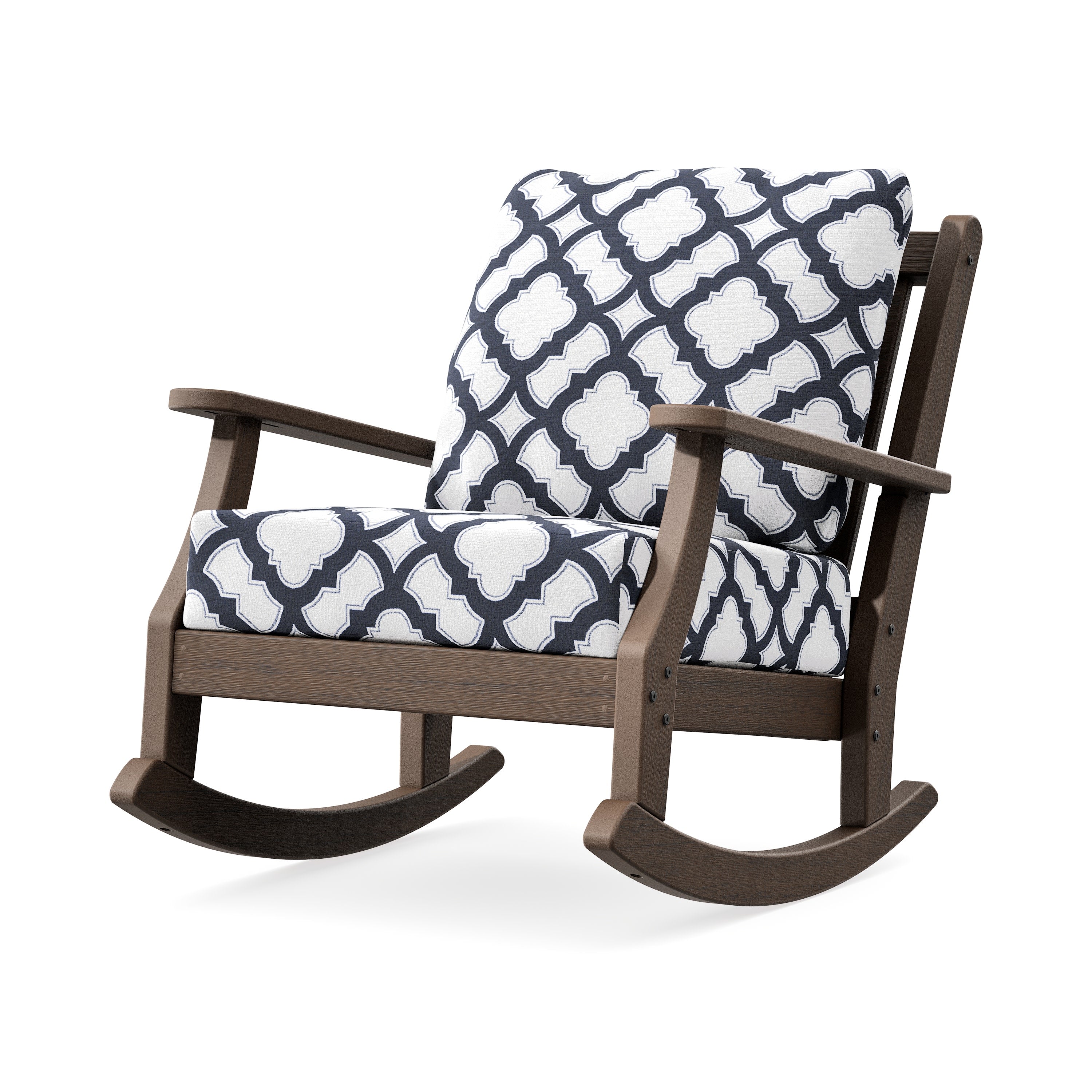 Wovendale Deep Seating Rocking Chair in Kona / Trellis Navy