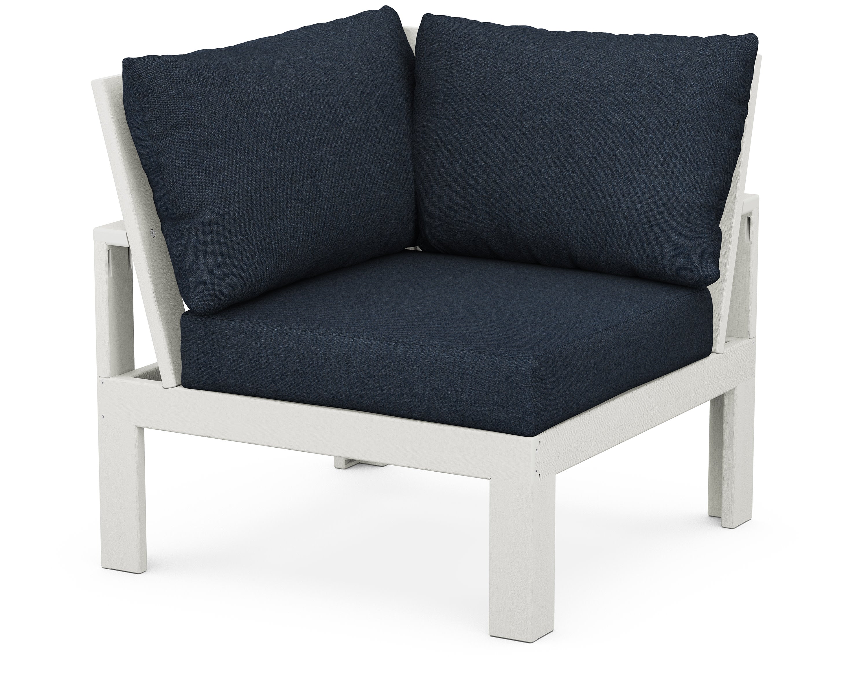 Modular Corner Chair in Vintage White / Marine Indigo