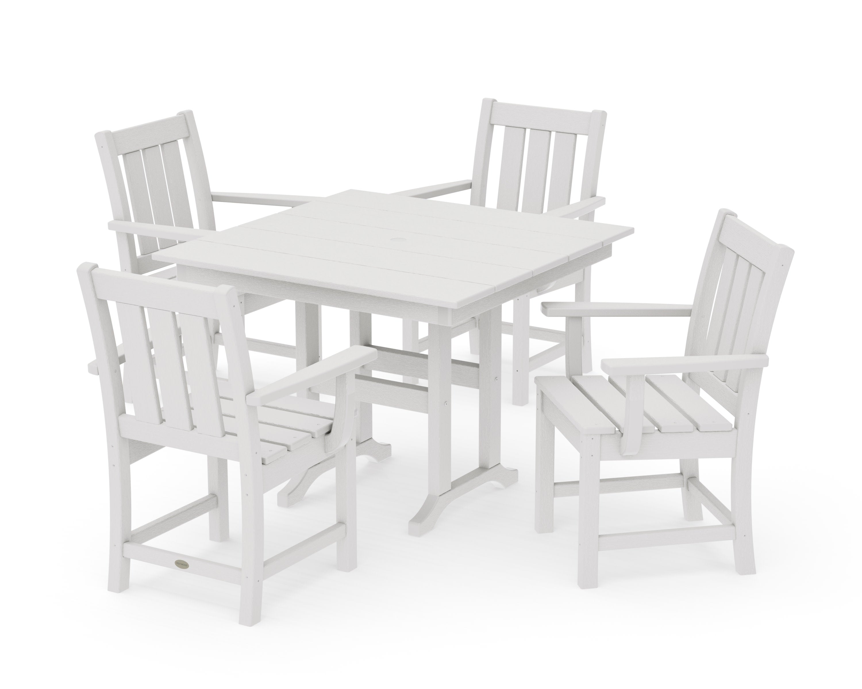 Oxford 5-Piece Farmhouse Dining Set in Vintage White