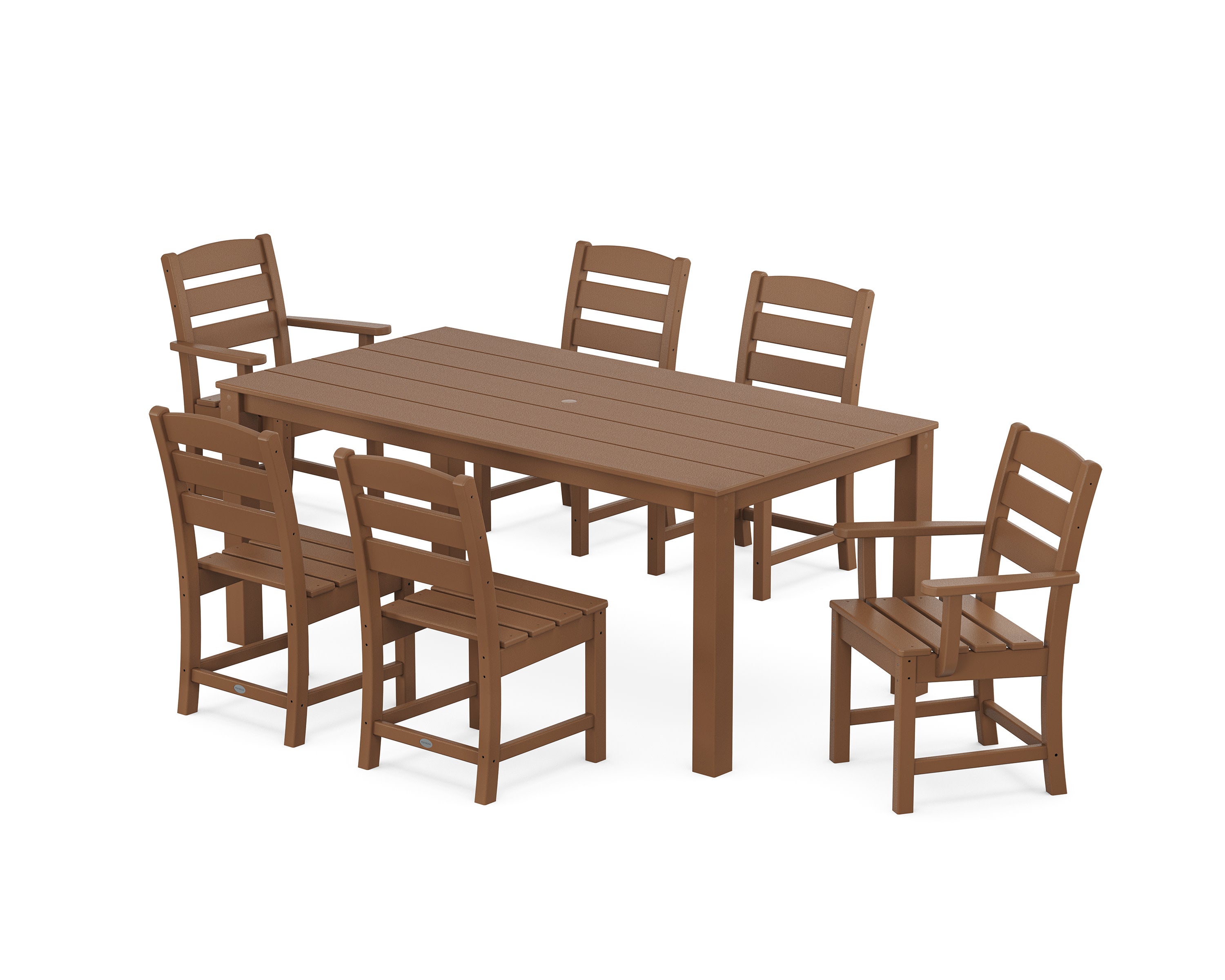 Lakeside 7-Piece Parsons Dining Set in Teak