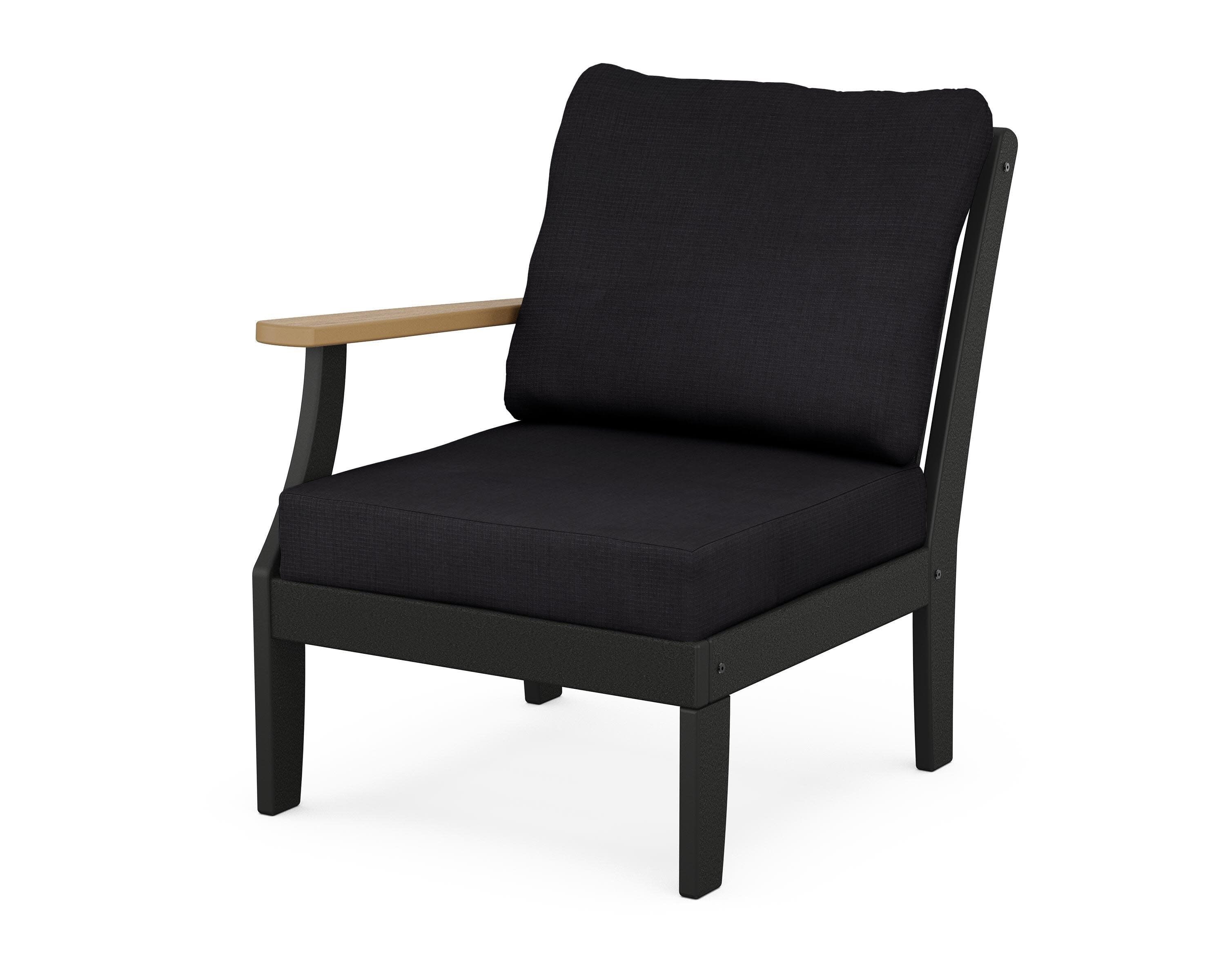 Braxton Modular Left Arm Chair in Black / Natural / Midnight Linen