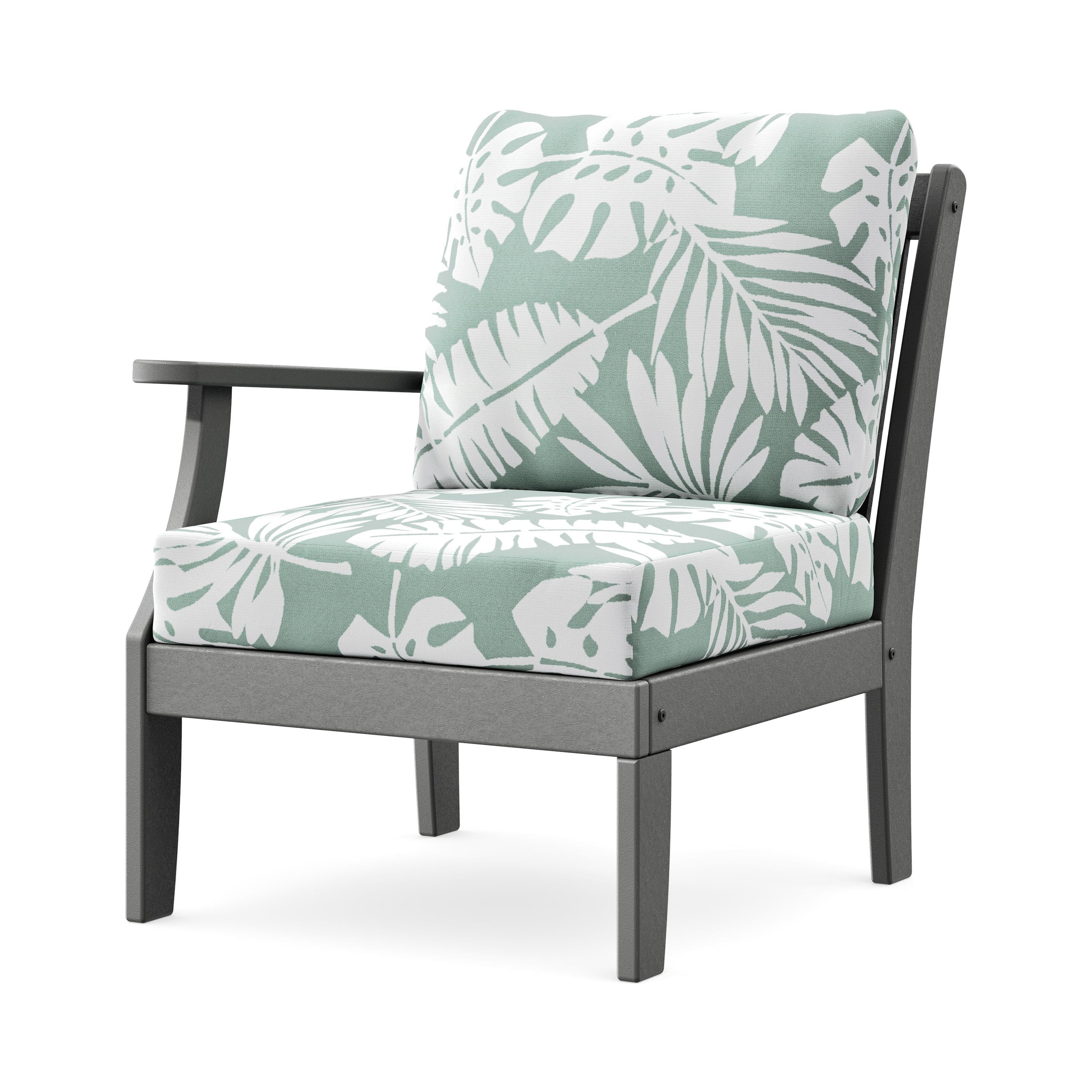 Braxton Modular Left Arm Chair in Slate Grey / Leaf Glacier Spa