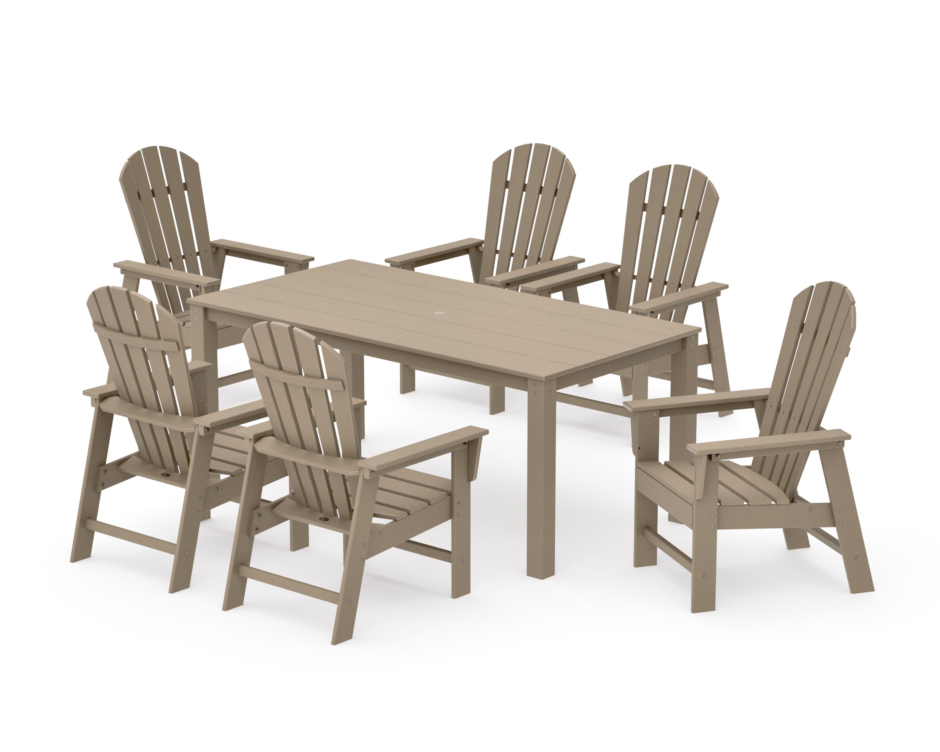South Beach 7-Piece Parsons Dining Set in Vintage Sahara