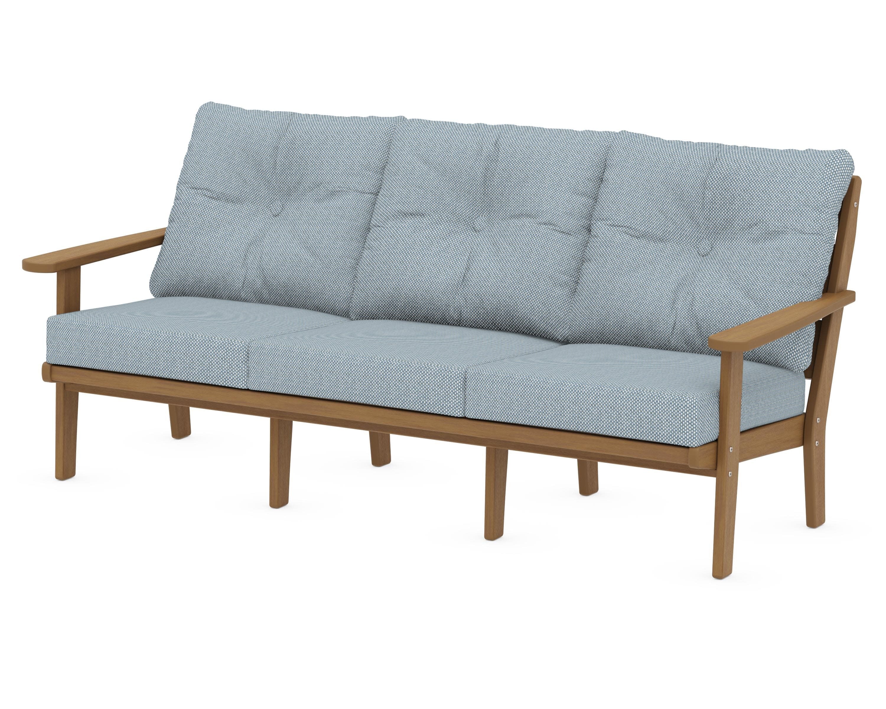 Lakeside Deep Seating Sofa in Natural / Exhale Sky