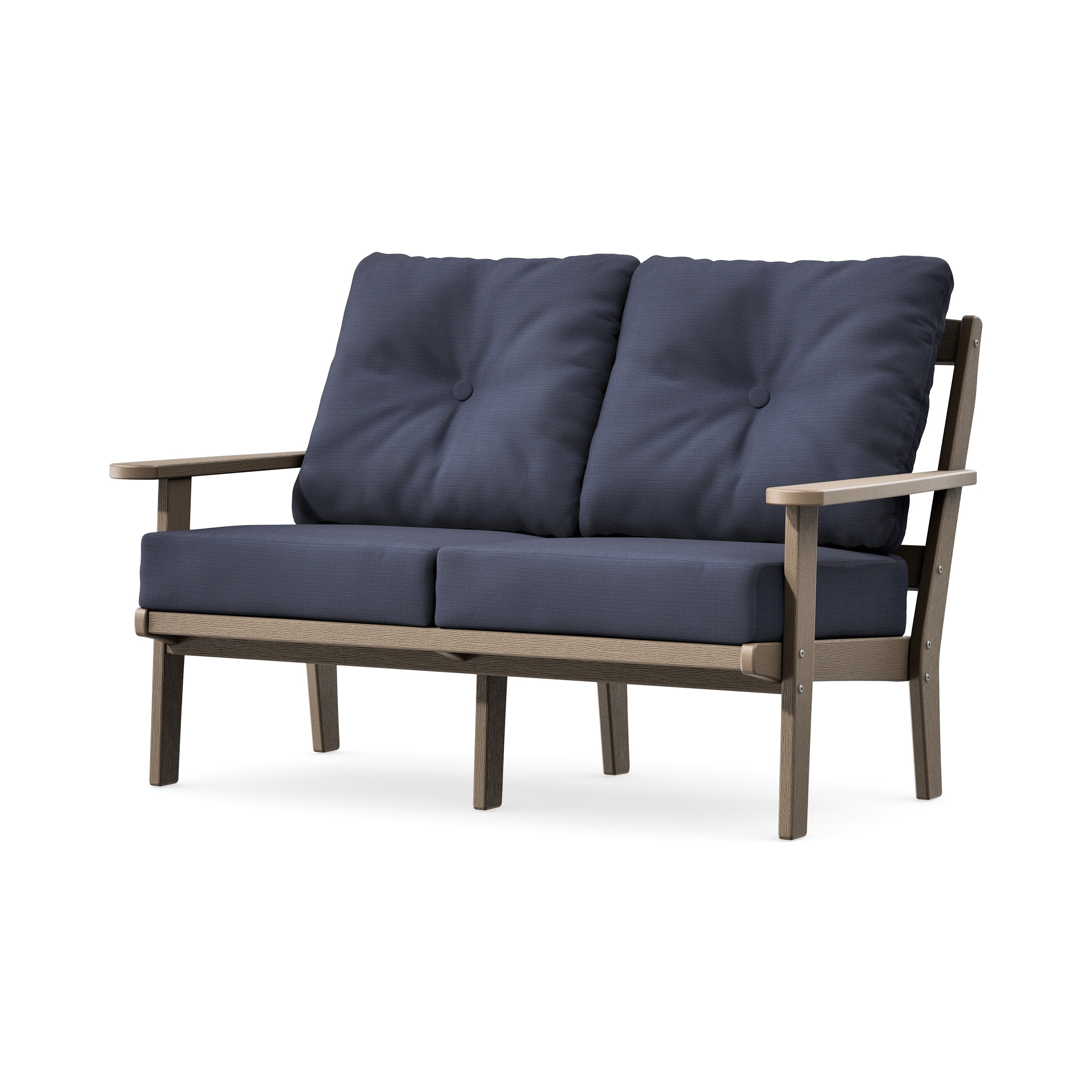 Mission Deep SeatingLoveseat in Vintage Sahara / Navy Linen