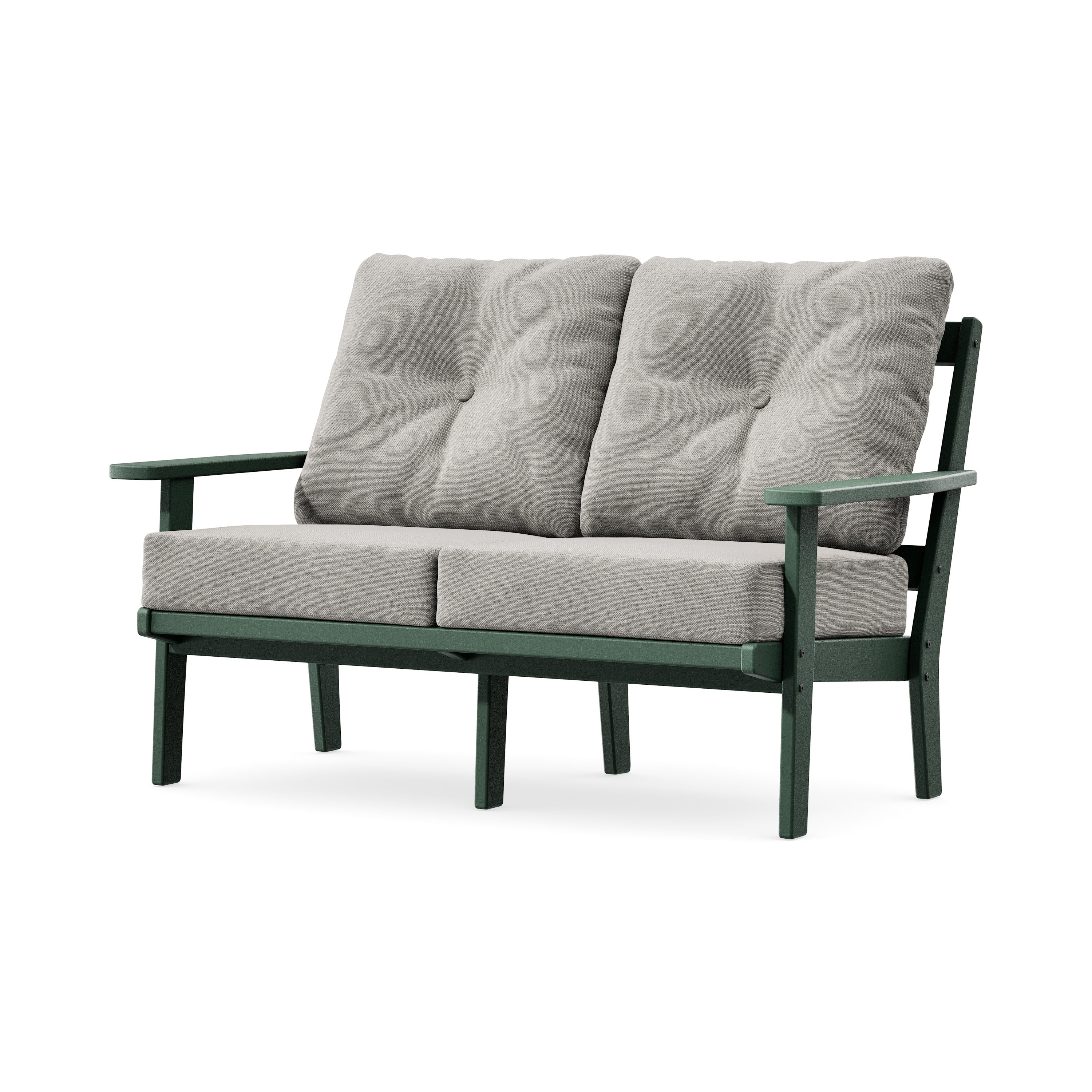 Prairie Deep SeatingLoveseat in Green / Weathered Tweed