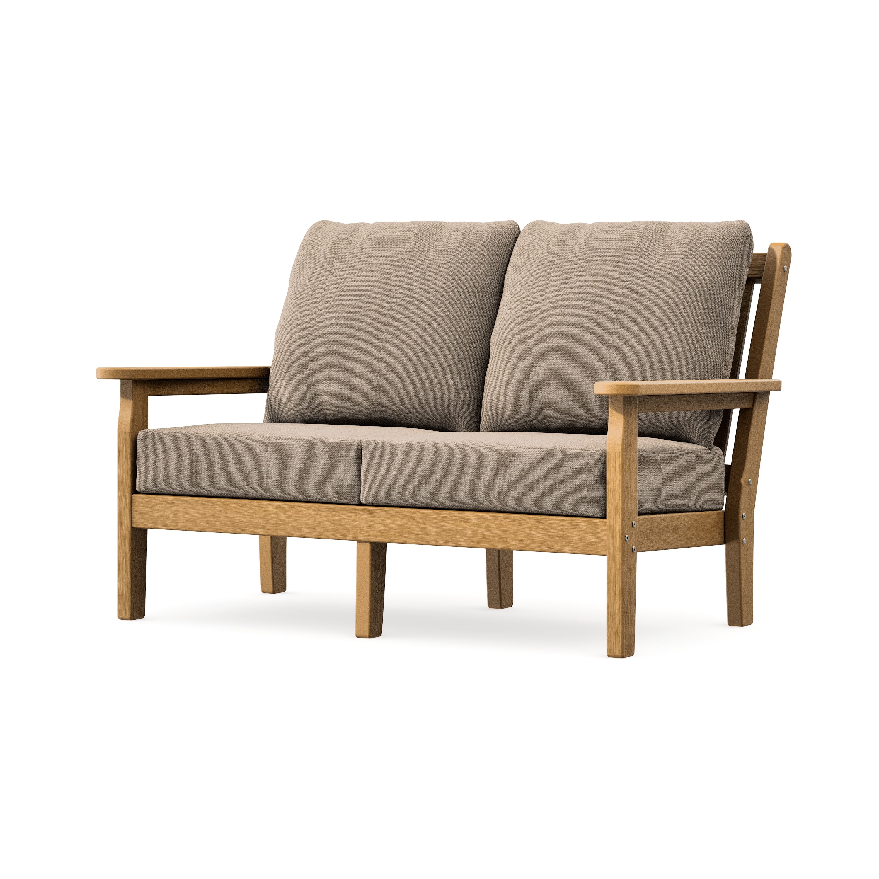 Chippendale Deep Seating Loveseat in Natural / Spiced Burlap