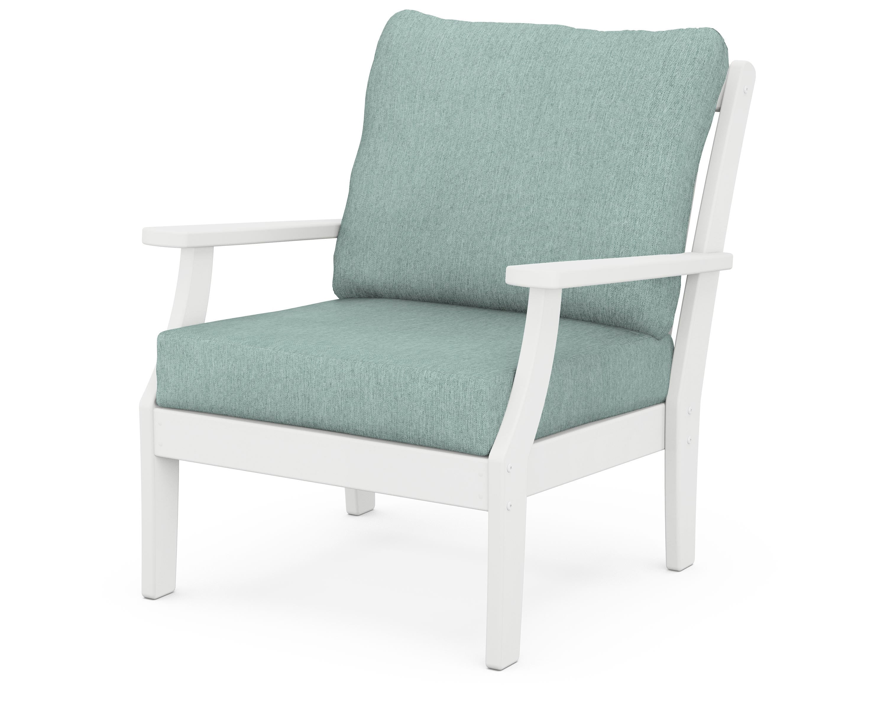 Braxton Deep Seating Chair in White / Glacier Spa