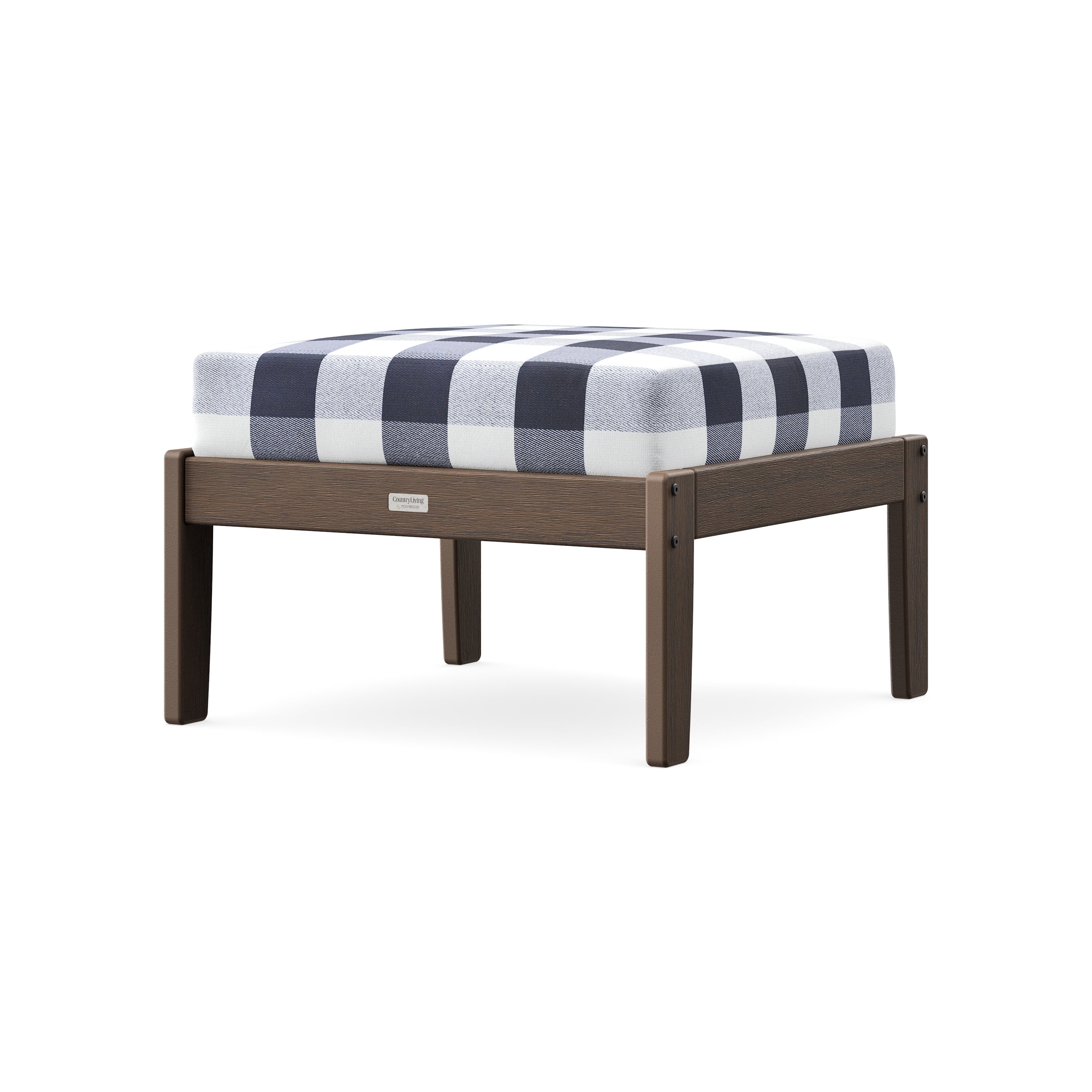 Cottage Deep Seating Ottoman in Kona / Buffalo Plaid Navy