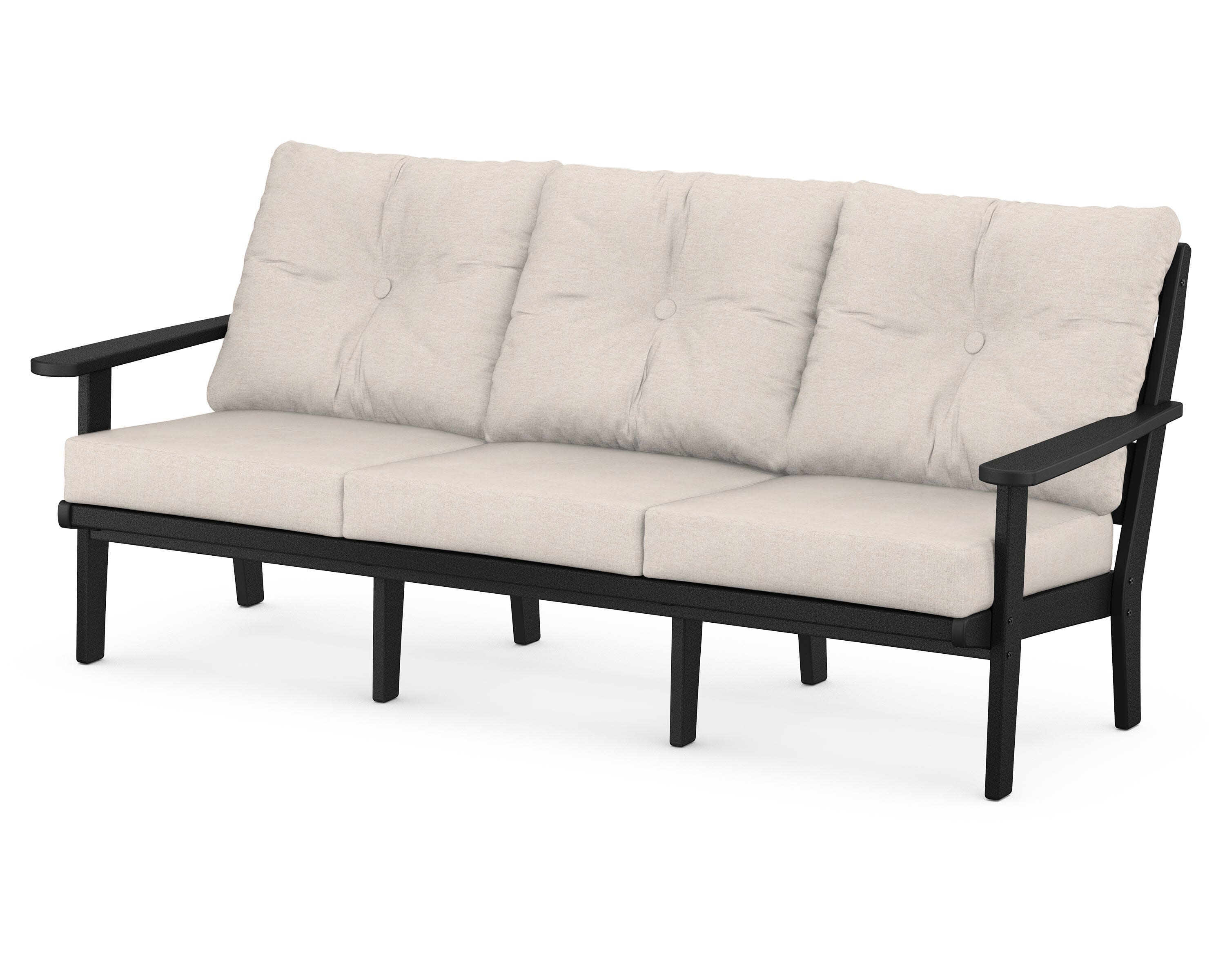 Lakeside Deep Seating Sofa in Black / Nuance Cloud