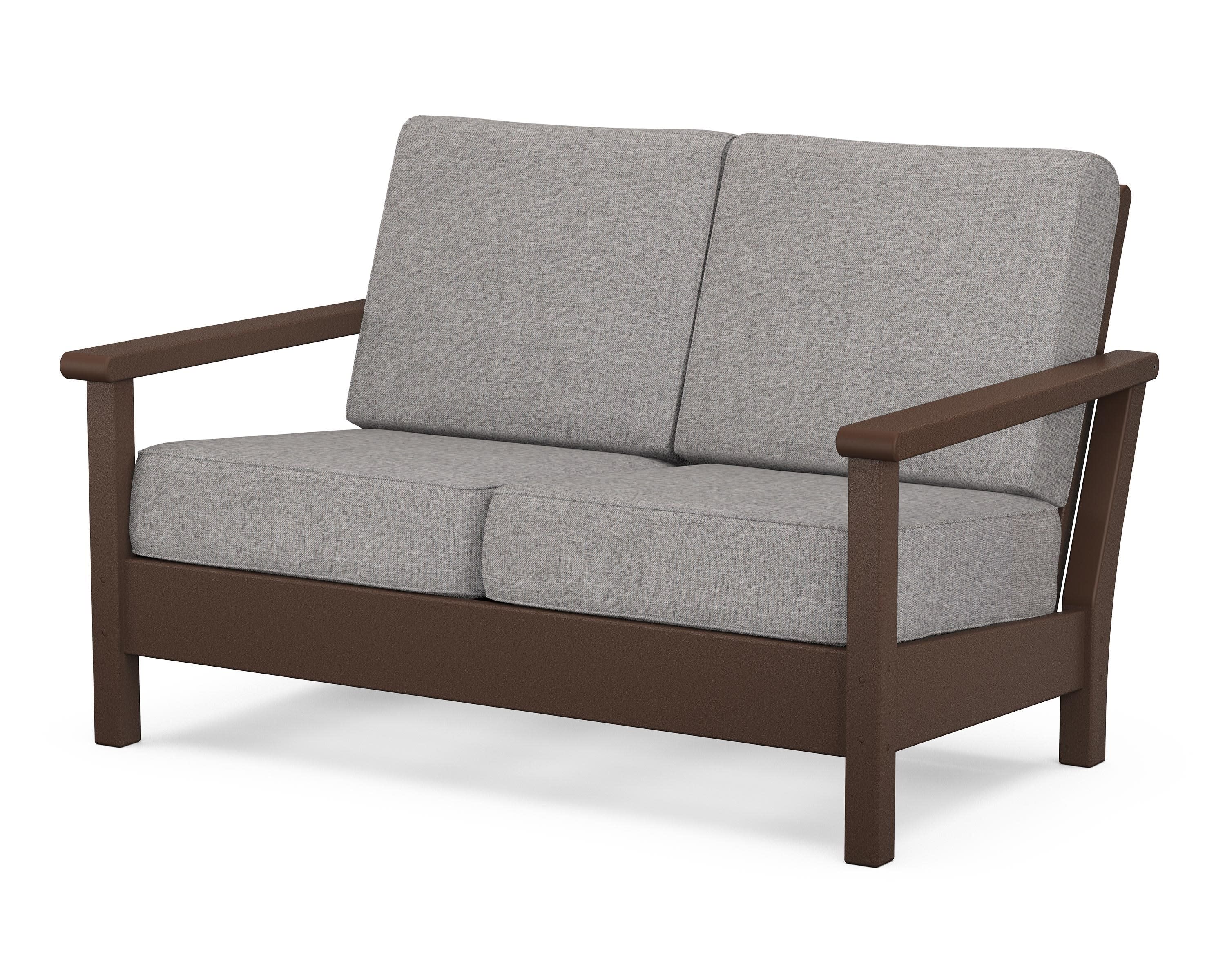Harbour Deep Seating Loveseat in Mahogany / Grey Mist