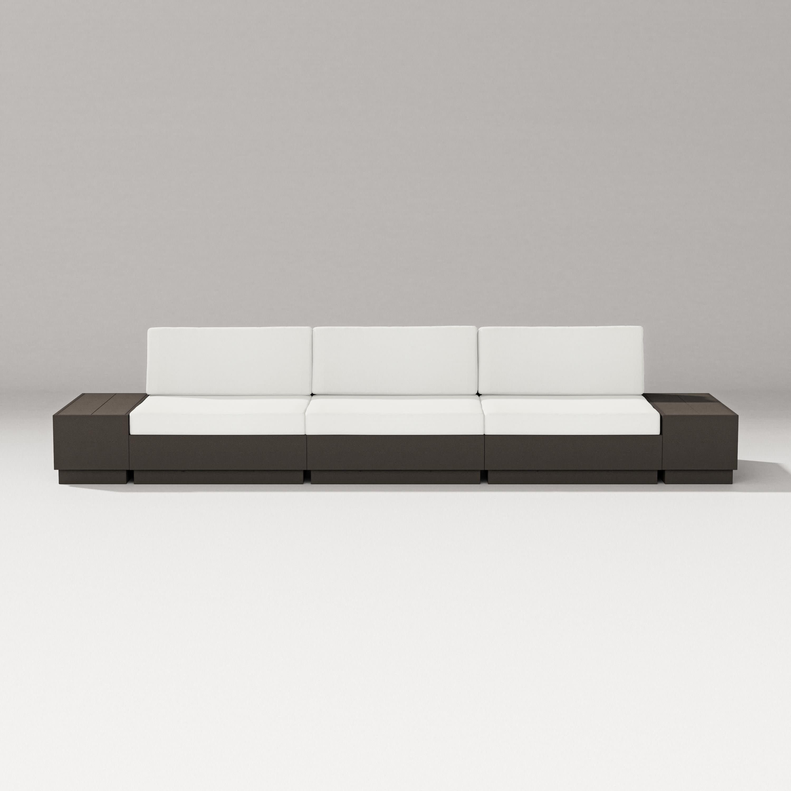 Elevate Straight Sectional in Vintage Coffee / Natural Linen