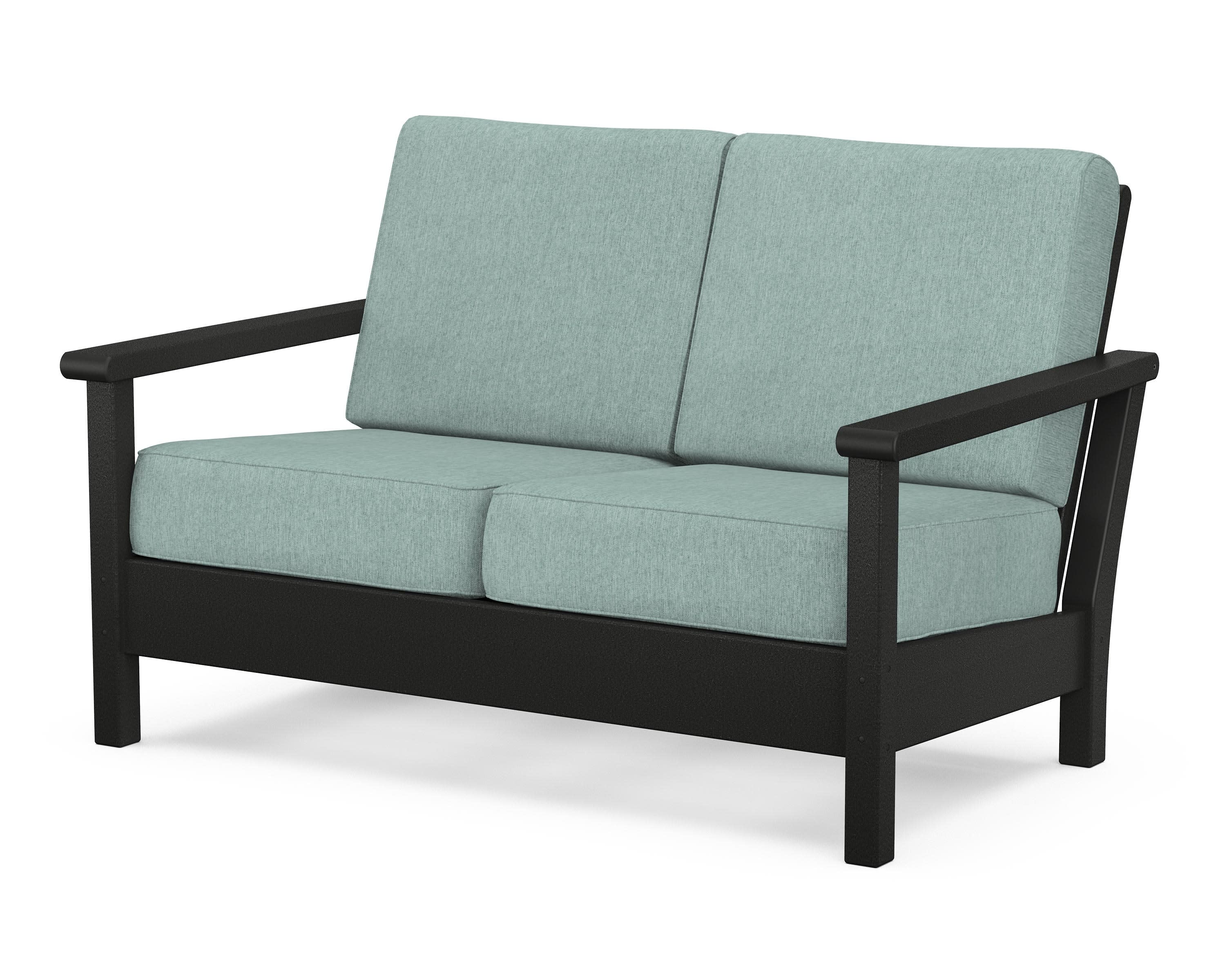 Harbour Deep Seating Loveseat in Black / Glacier Spa