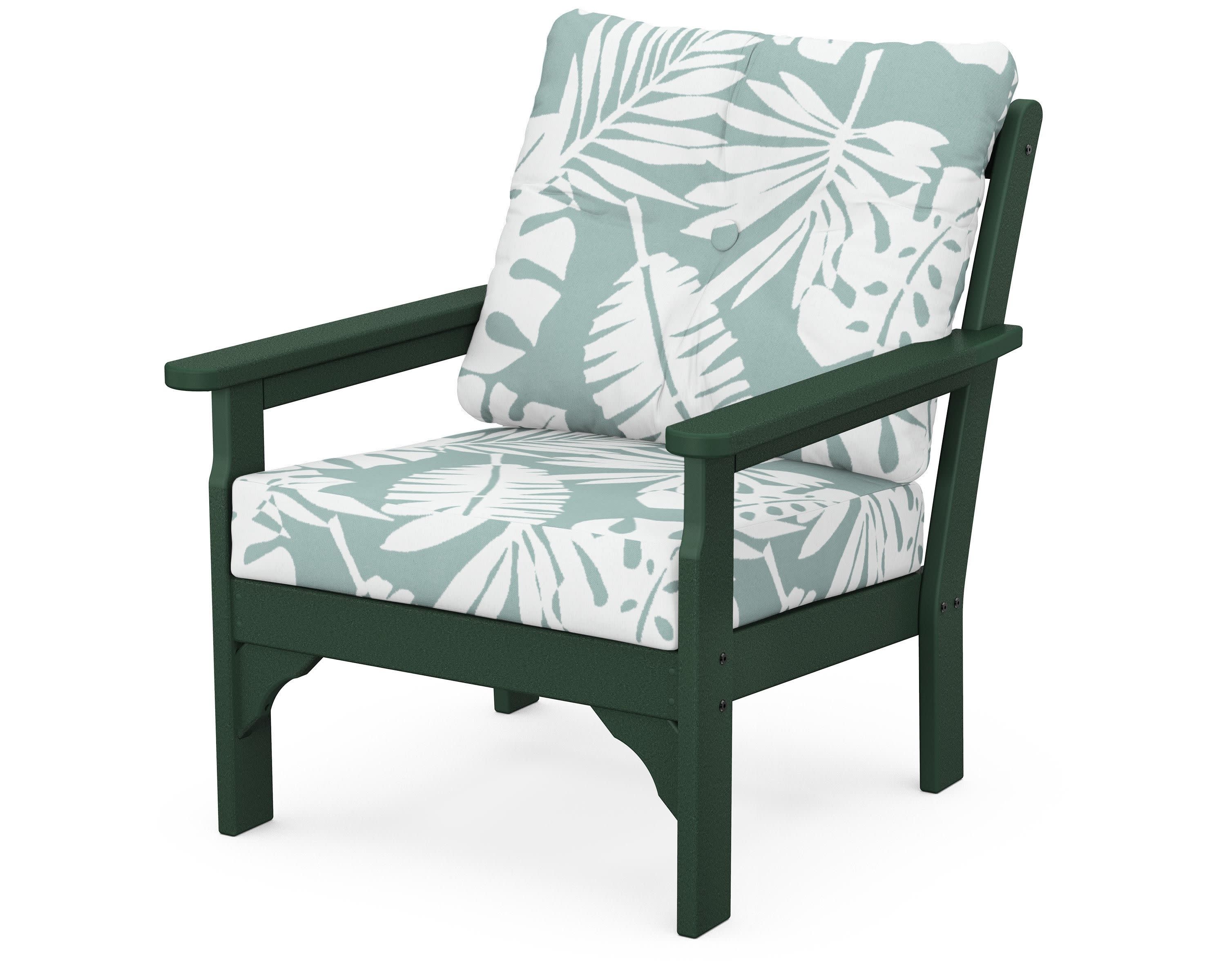 Vineyard Deep Seating Chair in Green / Leaf Glacier Spa