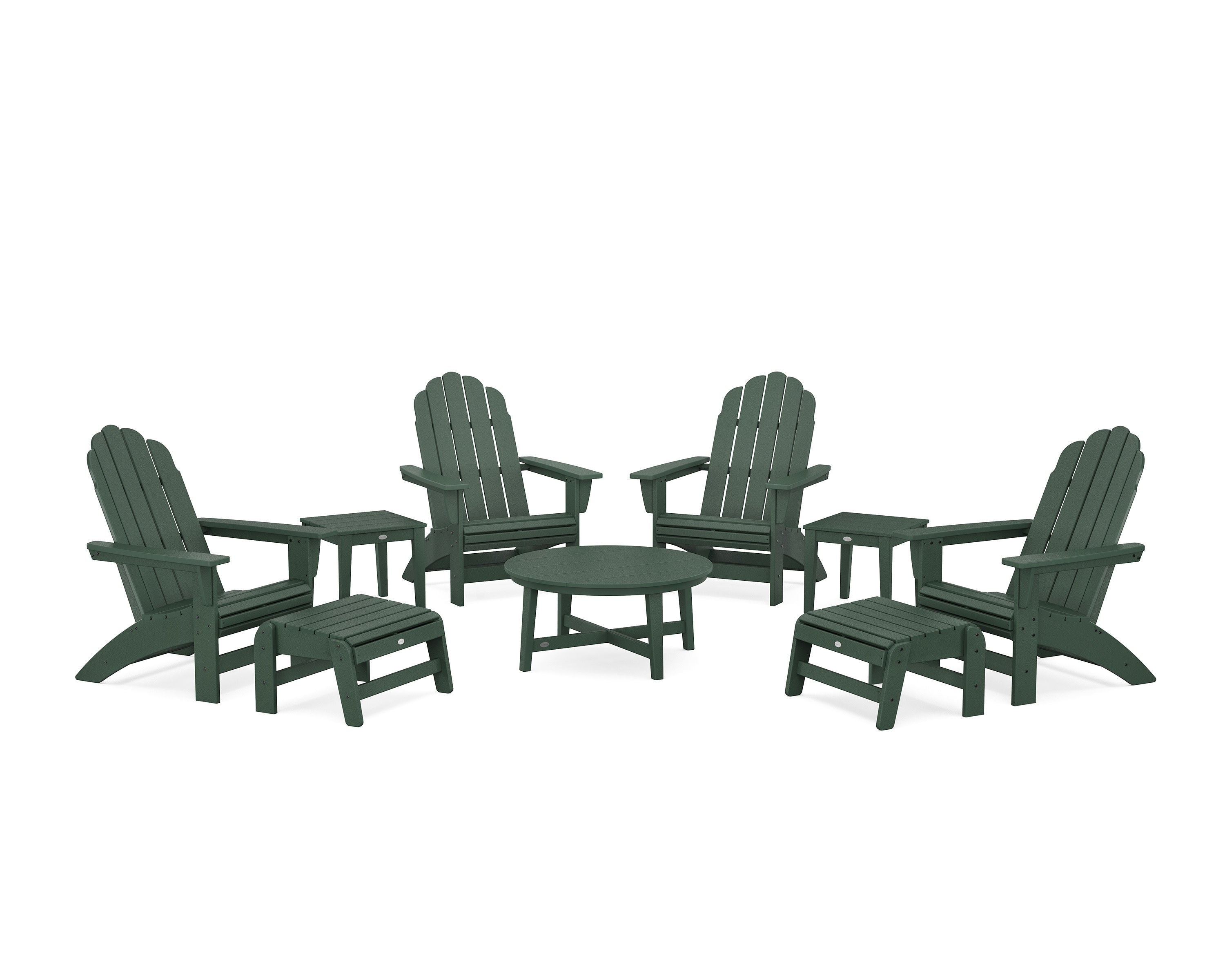 Vineyard Grand Adirondack 9-Piece Conversation Set in Green