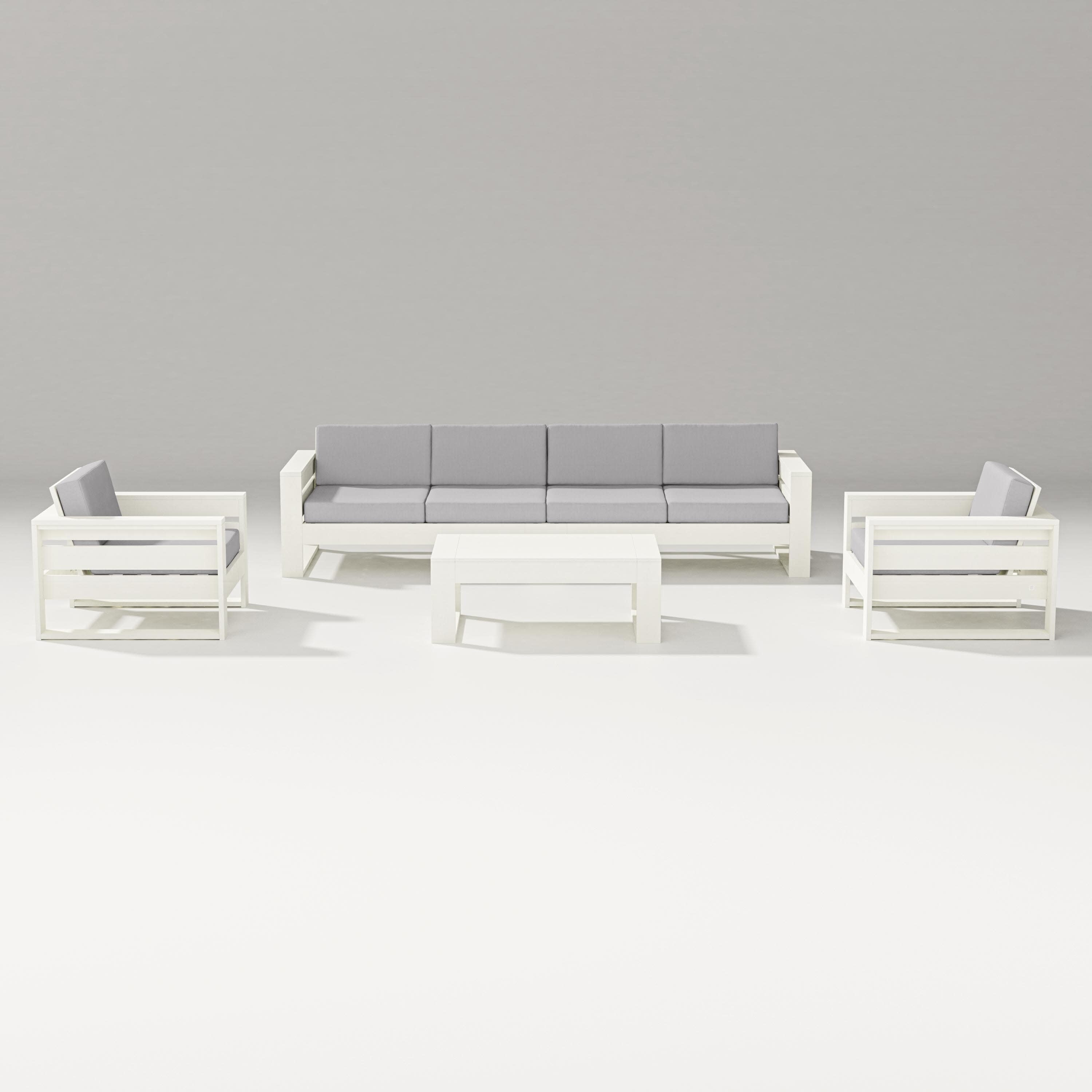 Latitude 5-Piece Lounge Sofa Set in Vintage White / Granite