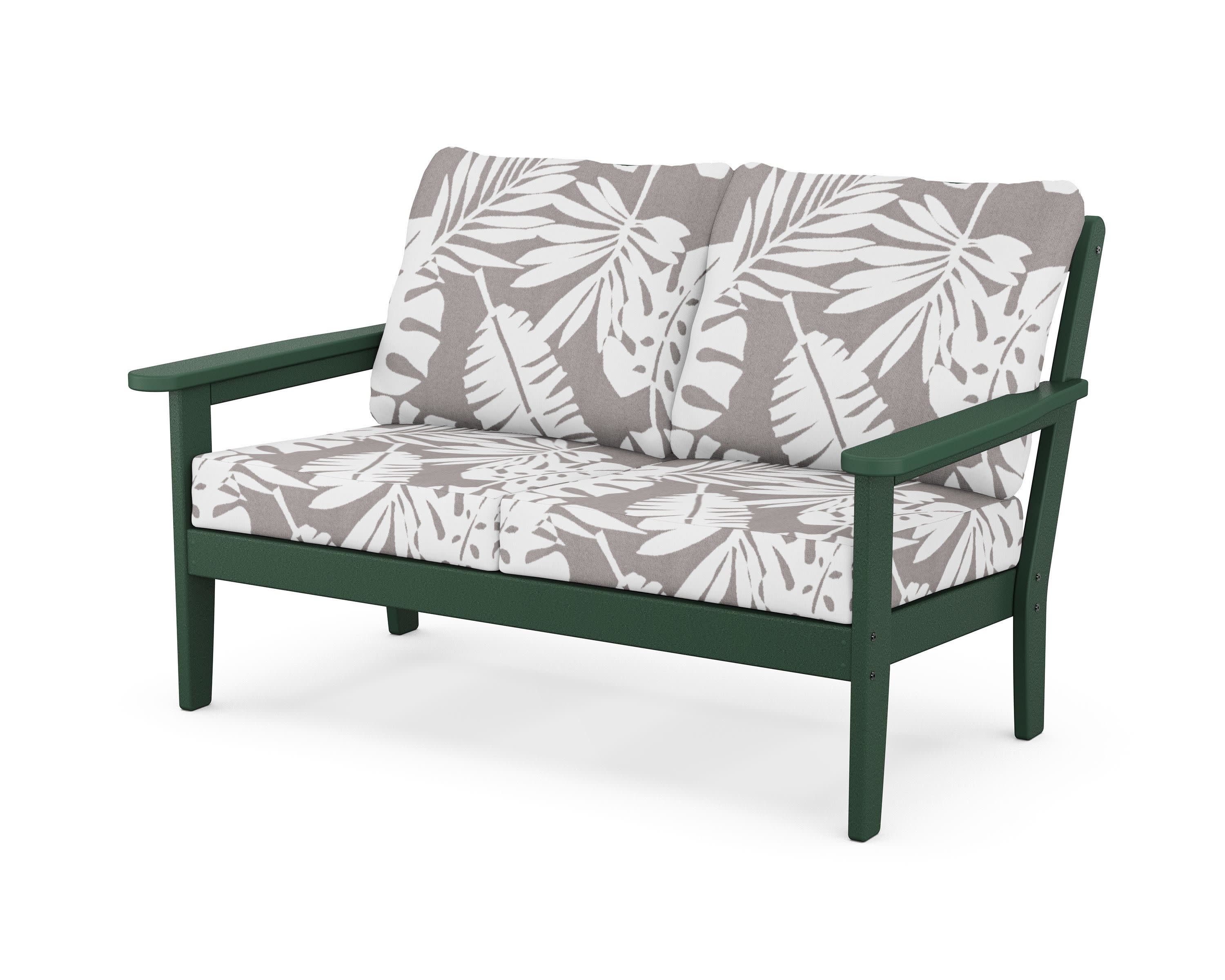 Cottage Deep Seating Loveseat in Green / Leaf Grey Mist