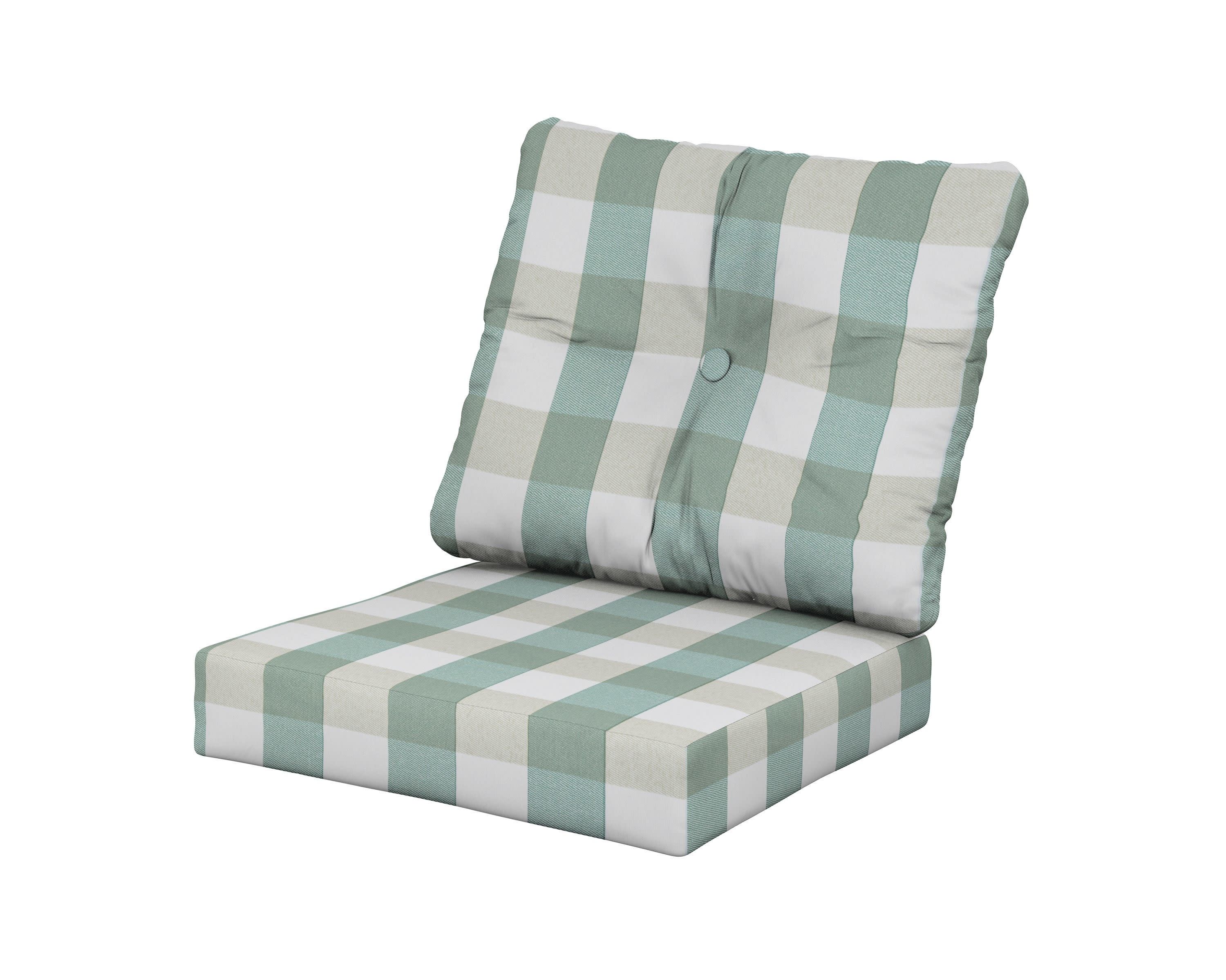 Prescott Seat/Back Cushions in Buffalo Plaid Glacier Spa