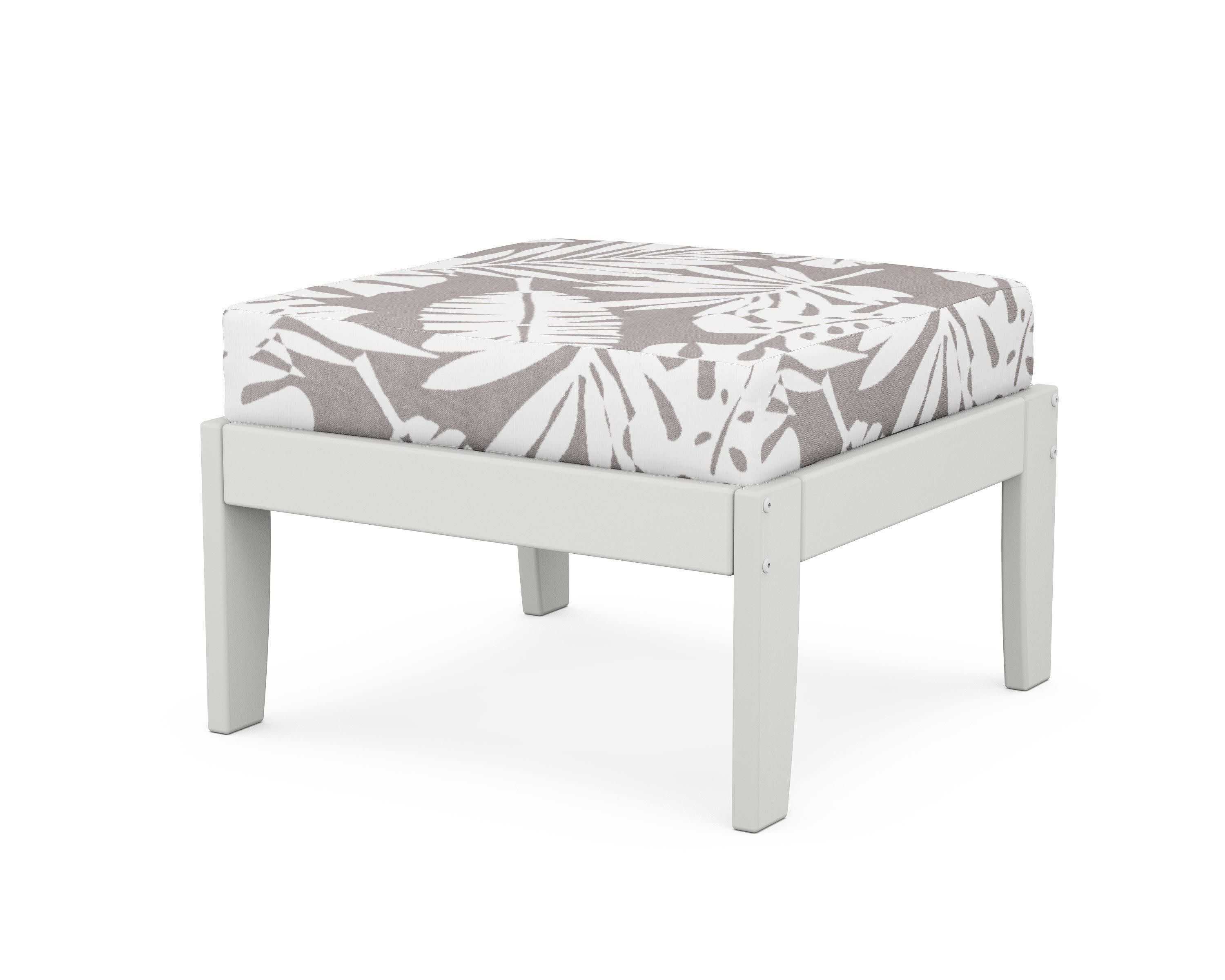 Modular Ottoman - Classic in White / Leaf Grey Mist