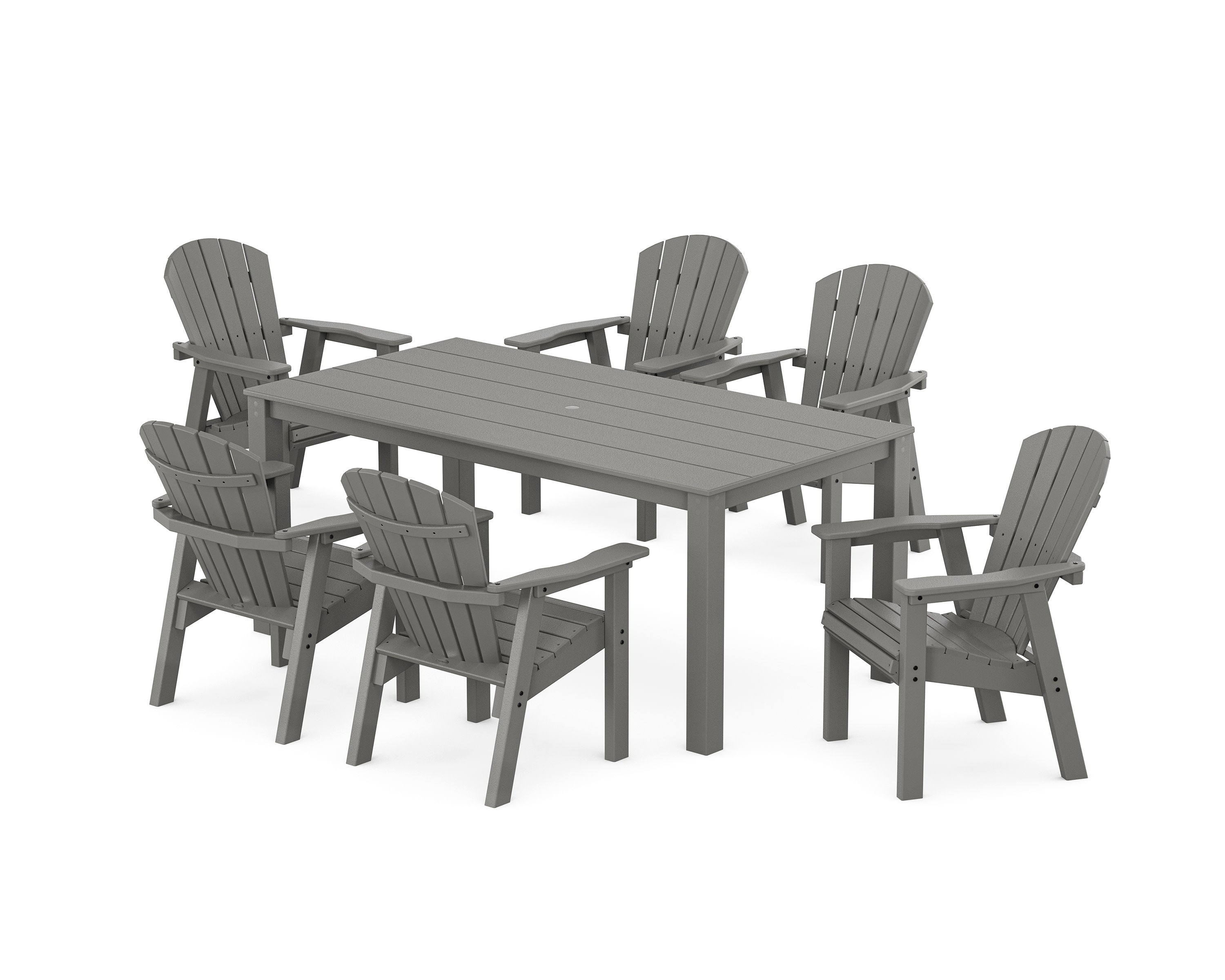 Seashell 7-Piece Parsons Dining Set in Slate Grey