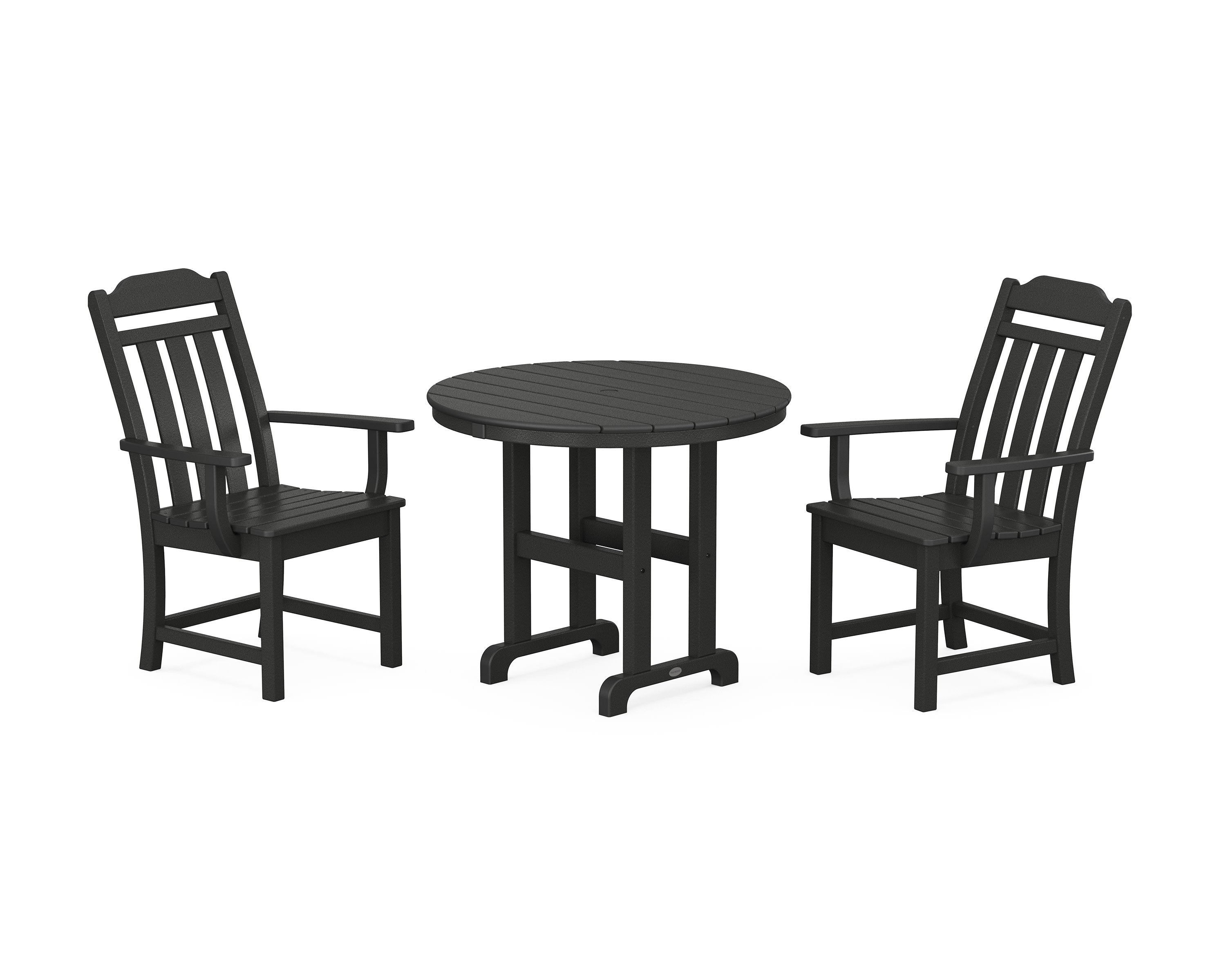 Cottage 3-Piece Farmhouse Dining Set in Black