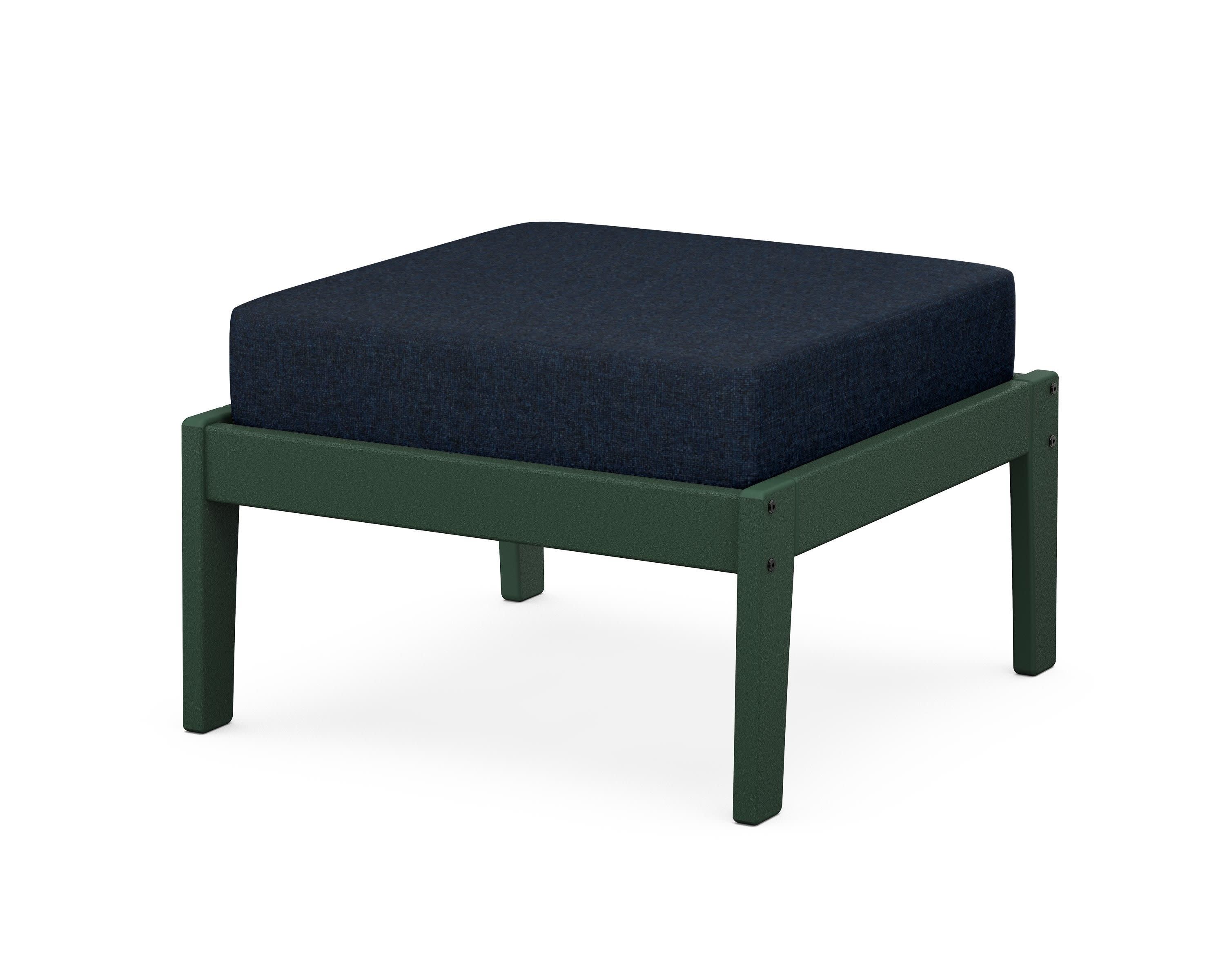 Deep Seating Ottoman in Green / Marine Indigo