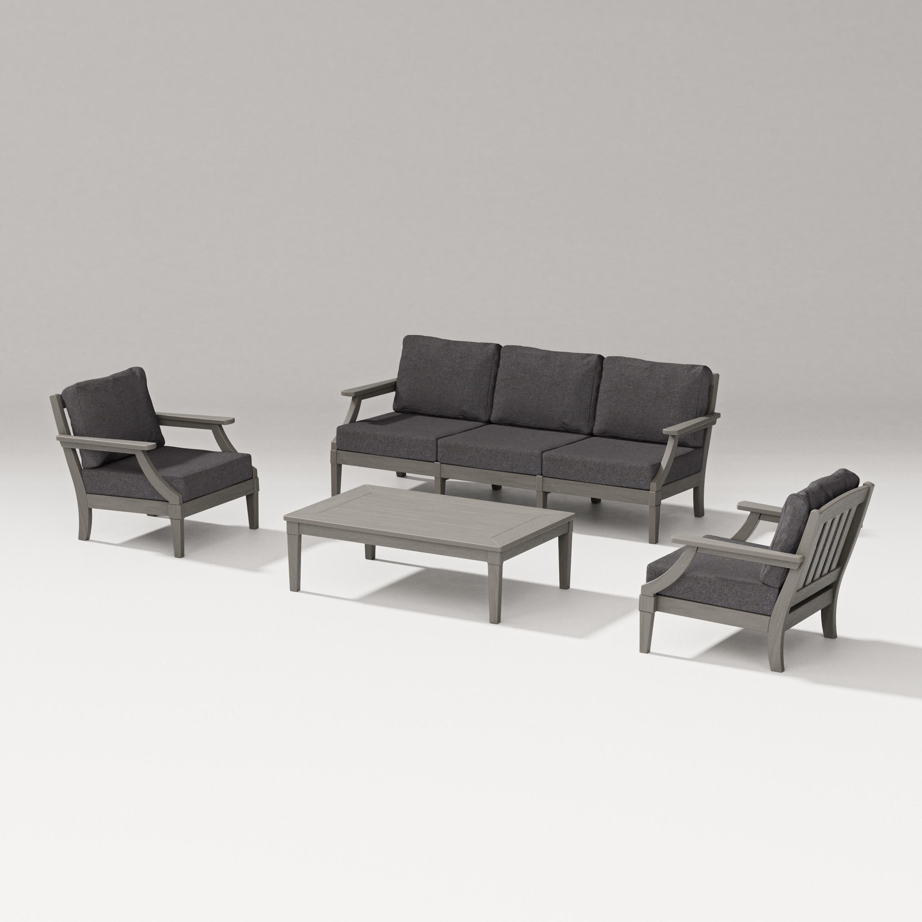 Estate 4-Piece Lounge Sofa Set in Driftwood / Ash Charcoal