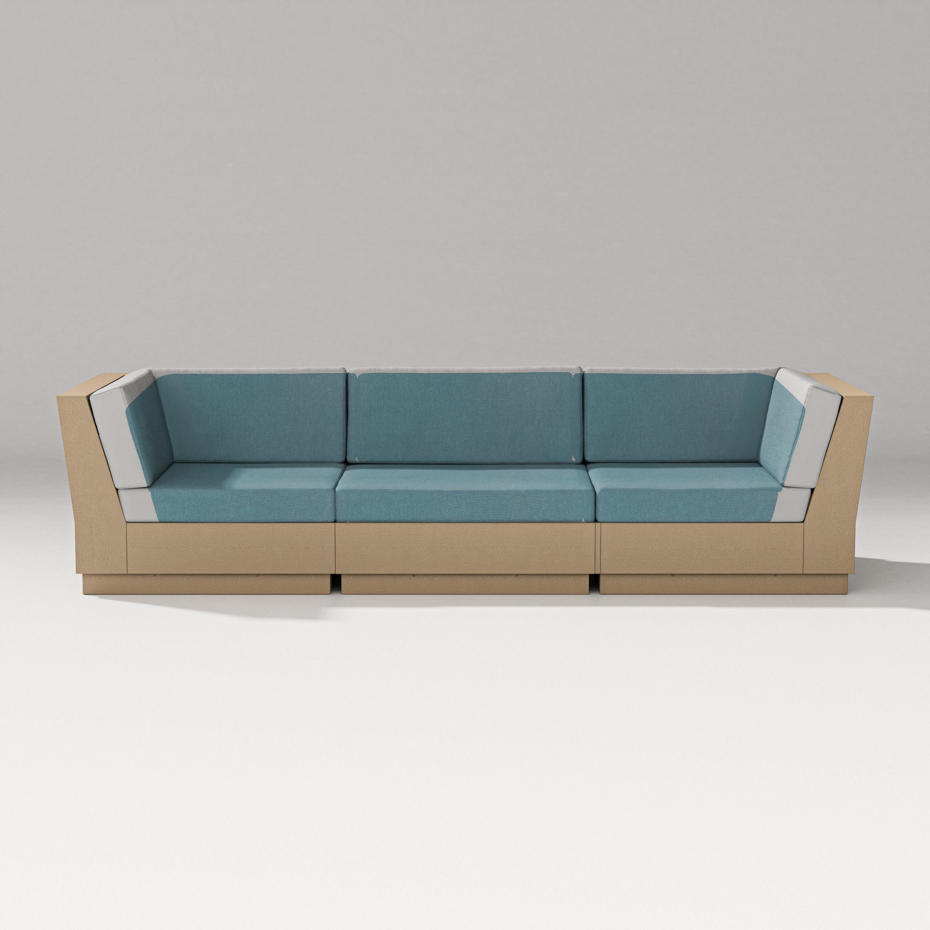 Elevate Sofa Sectional in Vintage Sahara / Ocean Teal